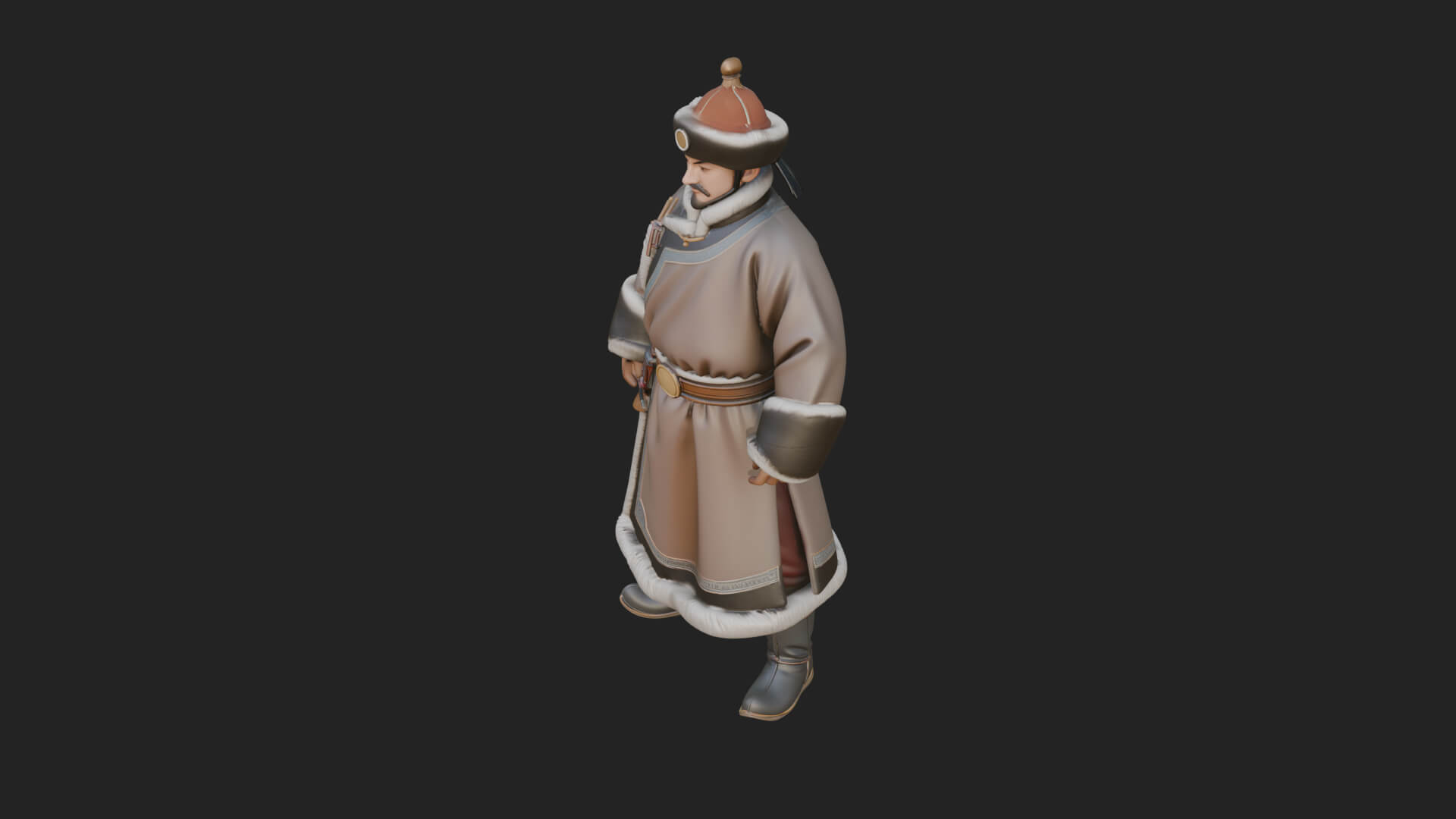 Mongol Noble Man Statue Design 1 3D Print Model 3D Model