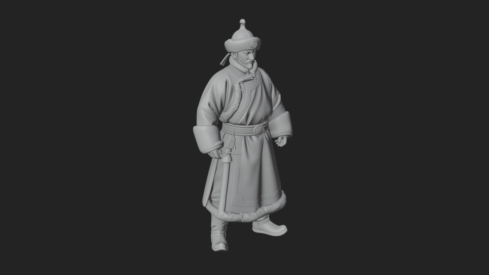 Mongol Noble Man Statue Design 1 3D Print Model 3D Model