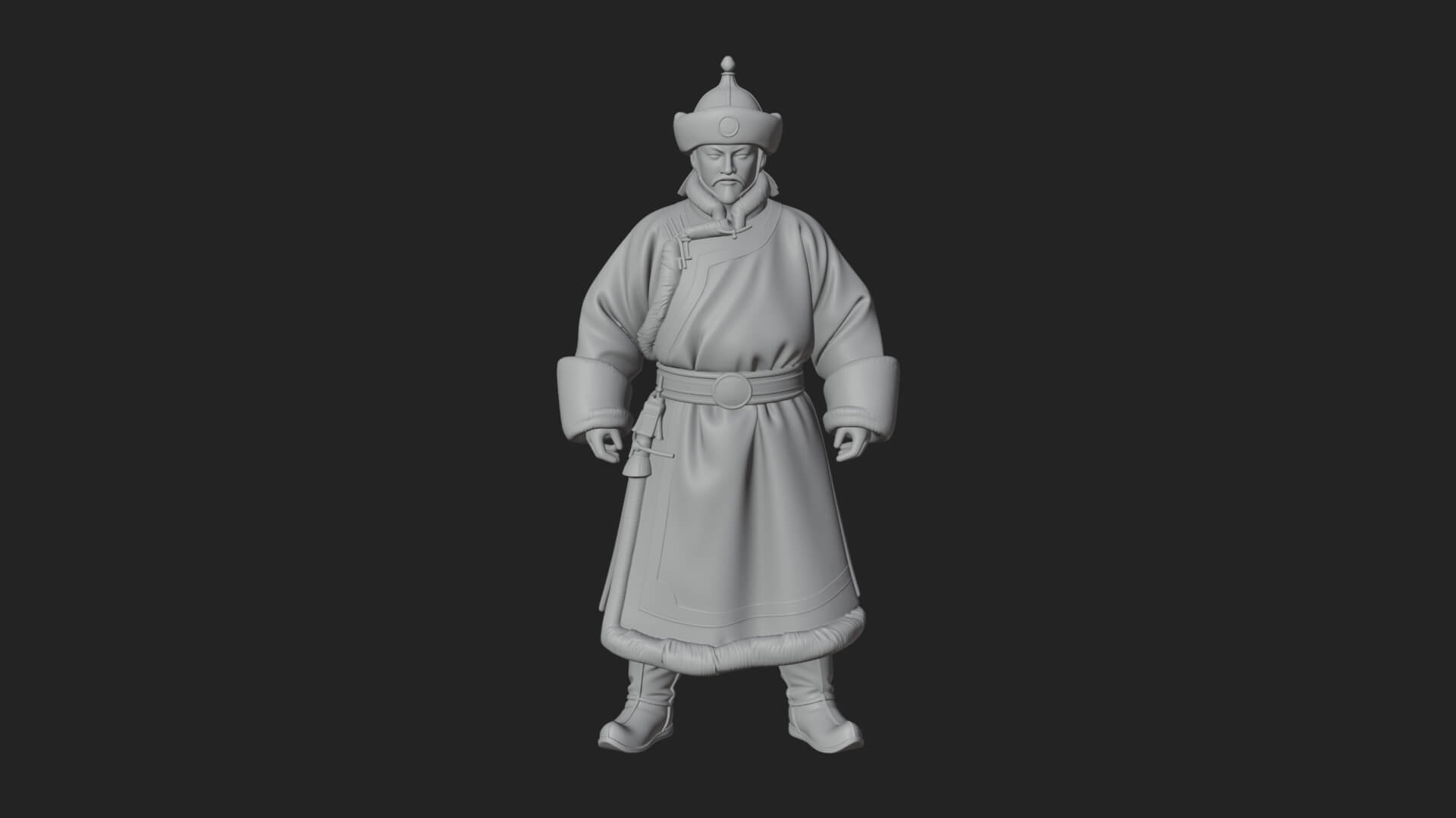 Mongol Noble Man Statue Design 1 3D Print Model 3D Model