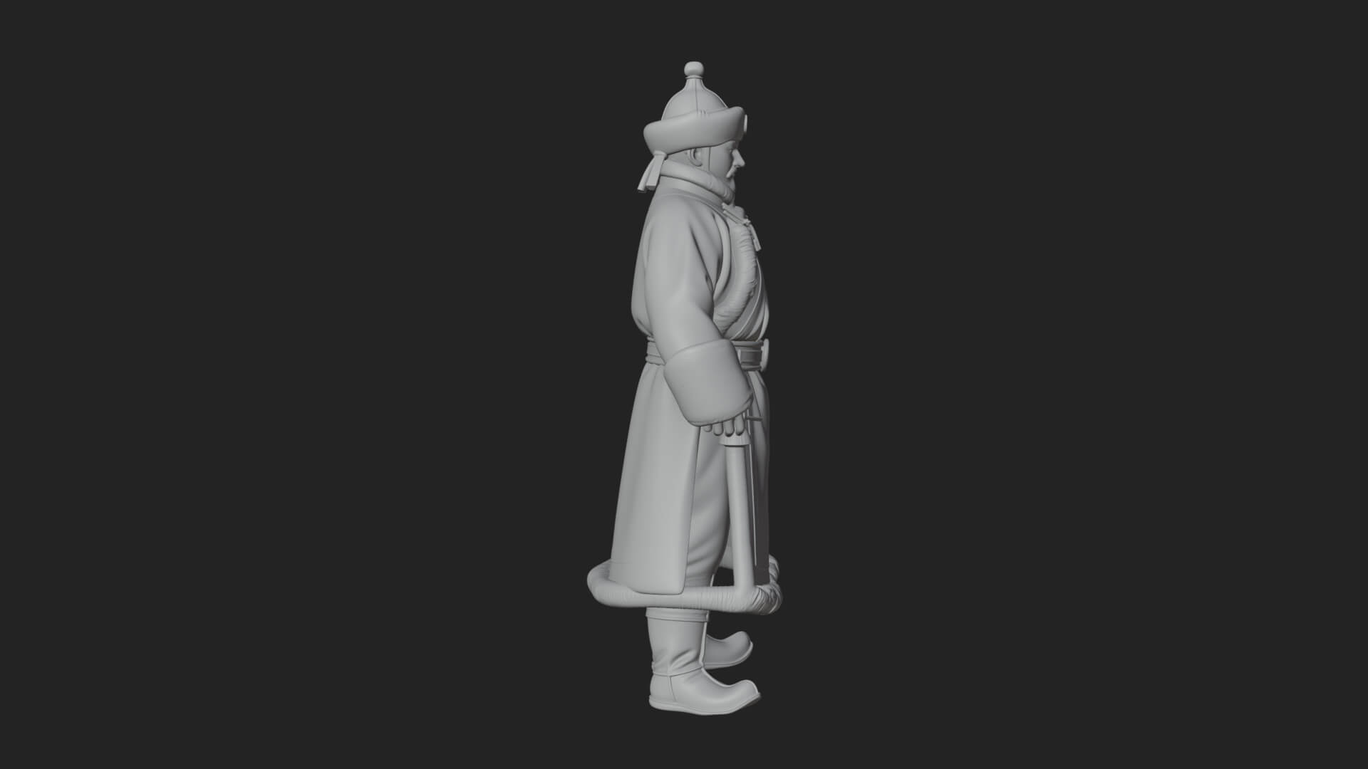 Mongol Noble Man Statue Design 1 3D Print Model 3D Model