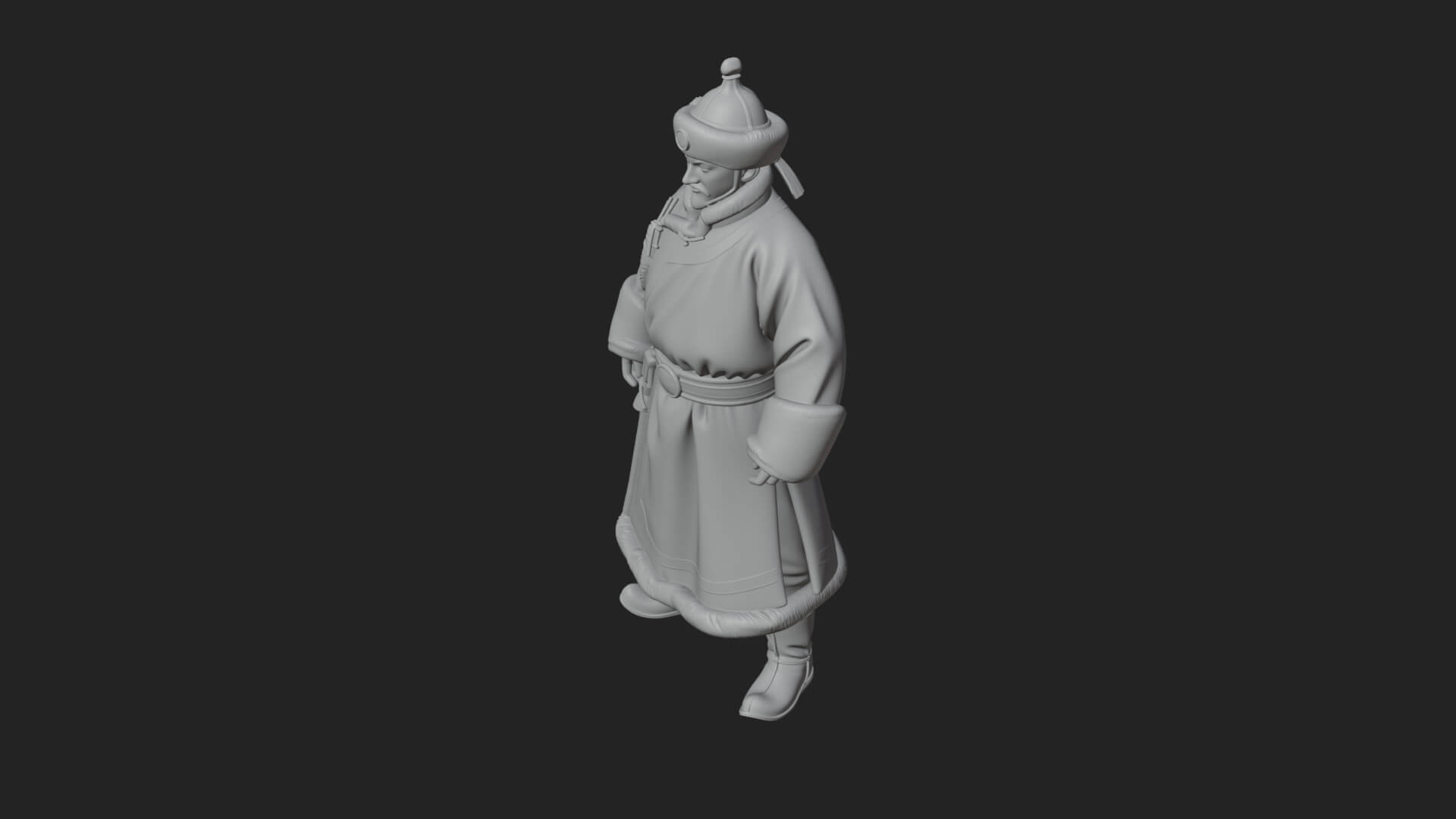 Mongol Noble Man Statue Design 1 3D Print Model 3D Model