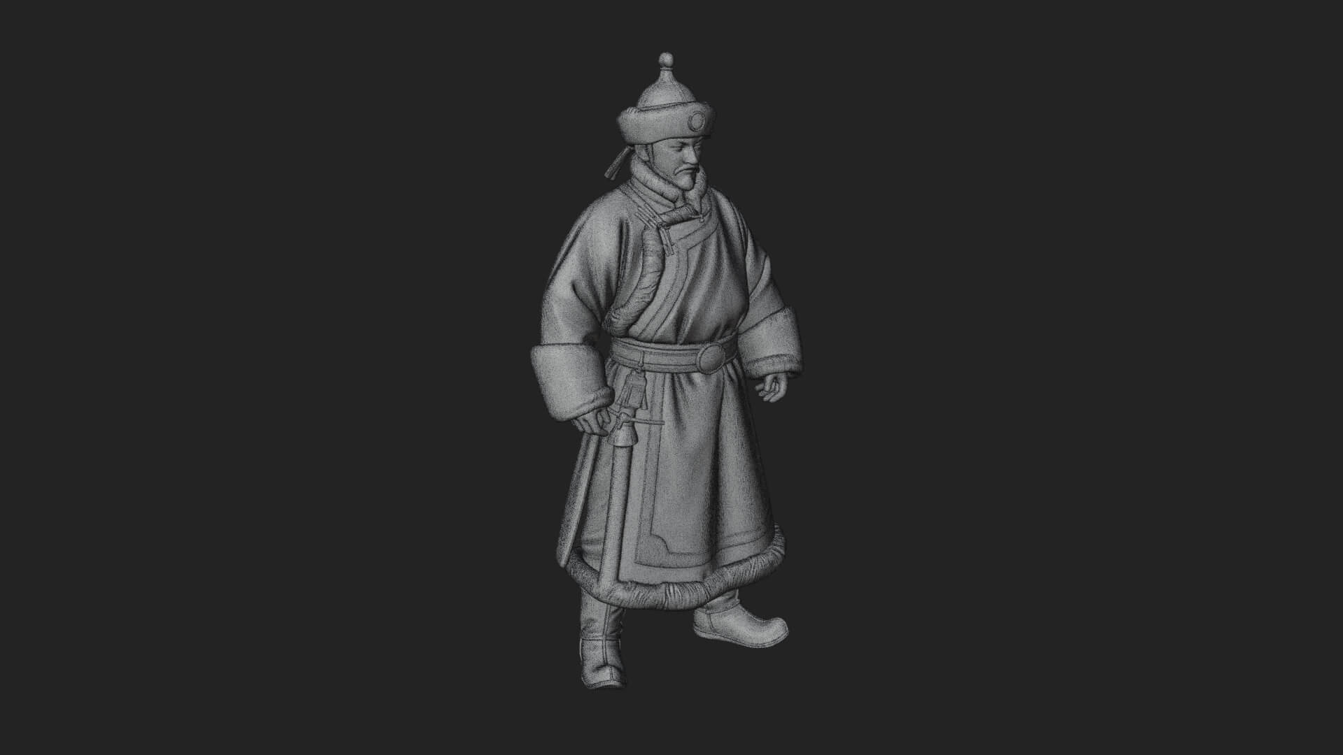 Mongol Noble Man Statue Design 1 3D Print Model 3D Model