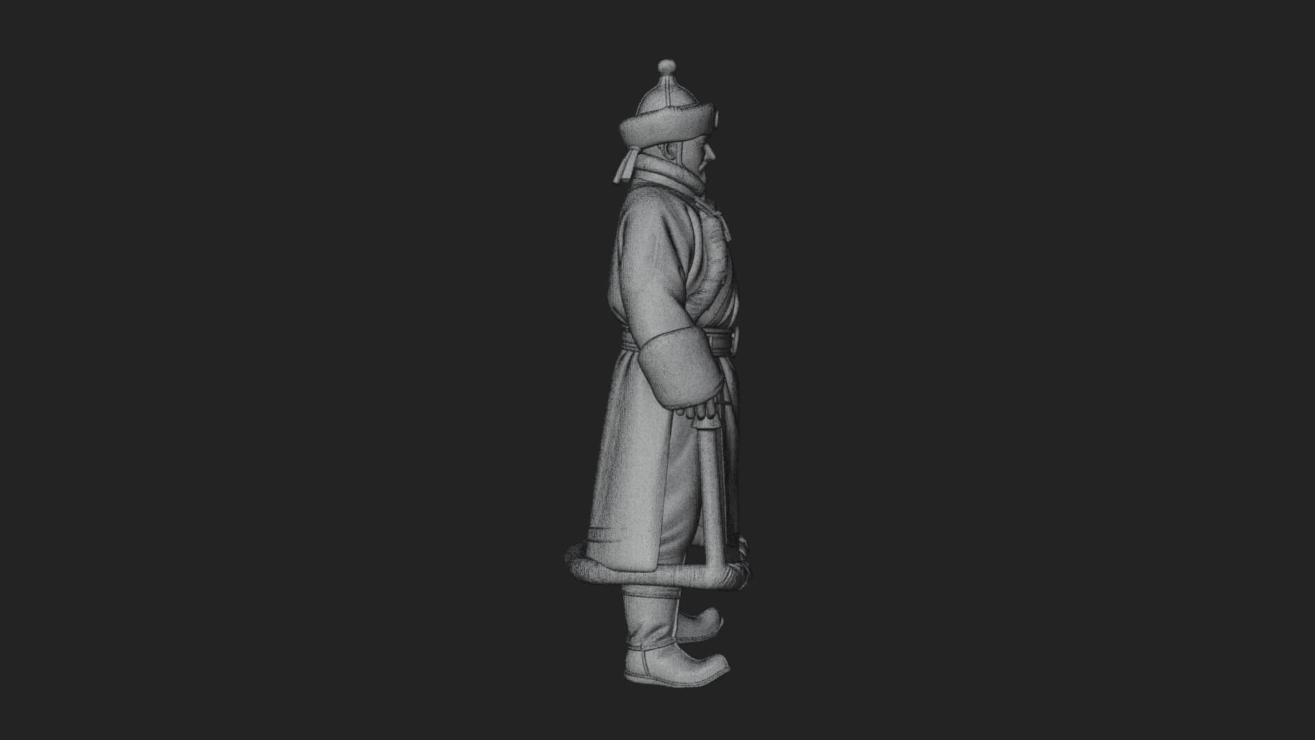 Mongol Noble Man Statue Design 1 3D Print Model 3D Model