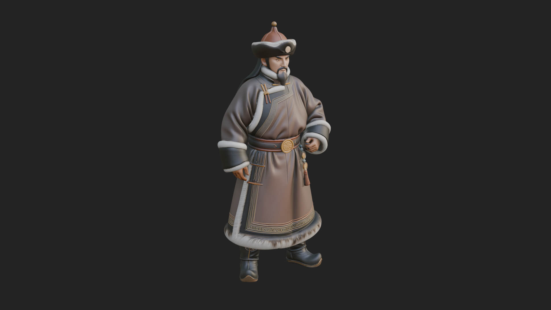 Mongol Noble Man Statue Design 2 3D Print Model 3D Model