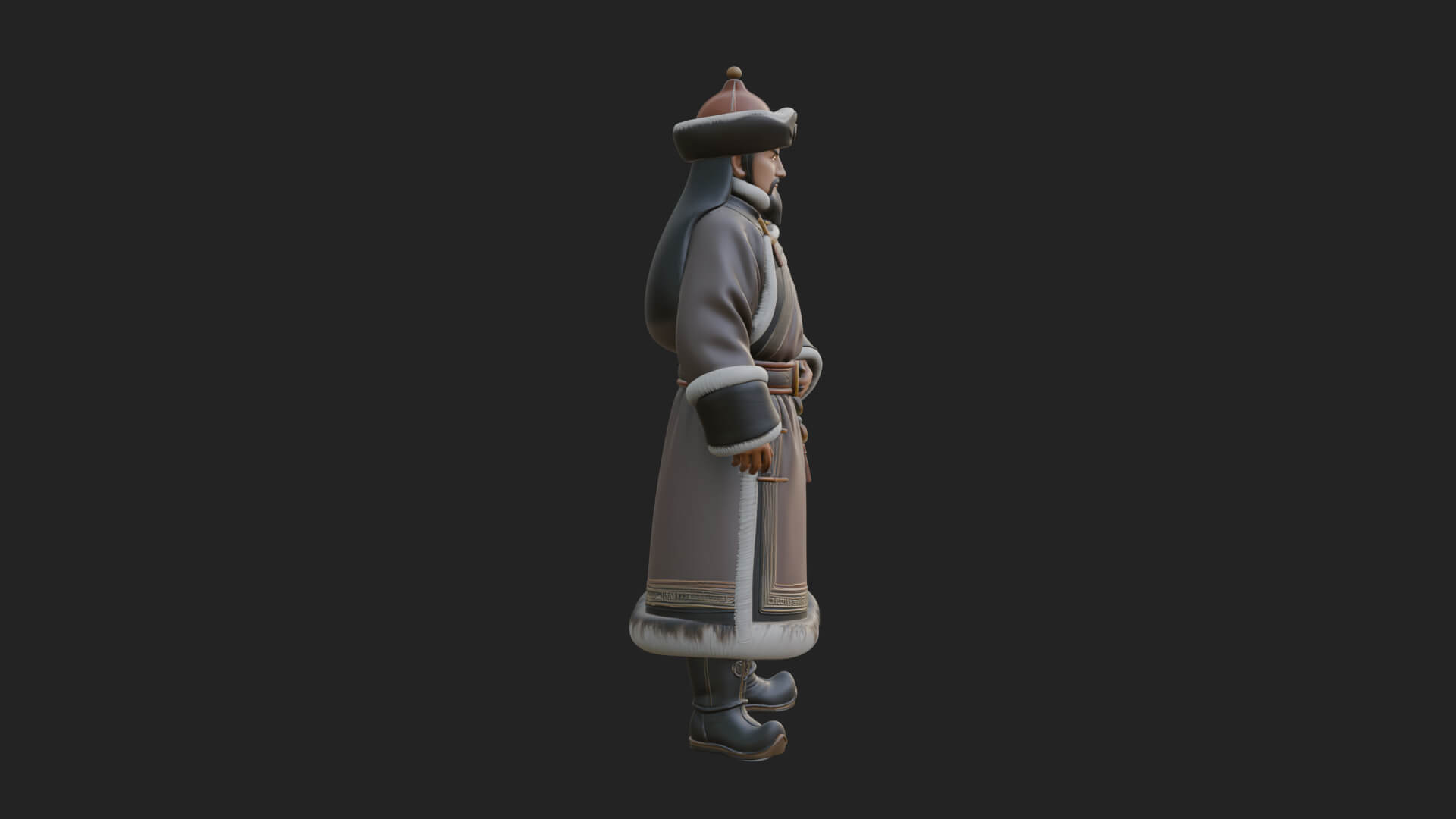 Mongol Noble Man Statue Design 2 3D Print Model 3D Model