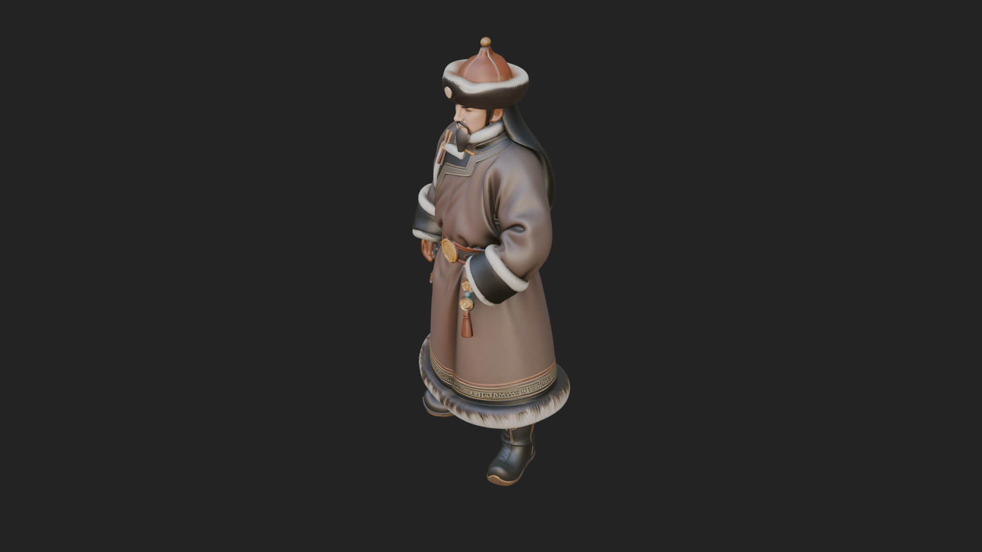 Mongol Noble Man Statue Design 2 3D Print Model 3D Model