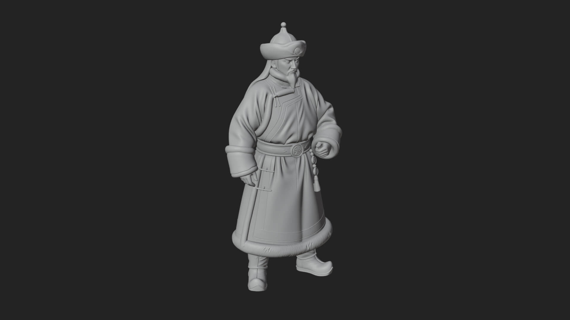 Mongol Noble Man Statue Design 2 3D Print Model 3D Model
