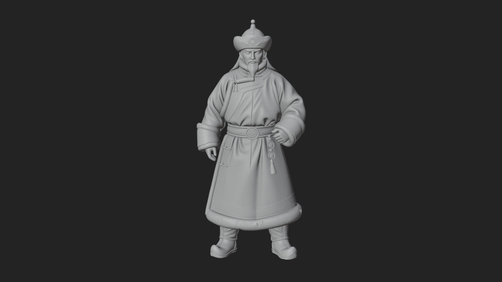 Mongol Noble Man Statue Design 2 3D Print Model 3D Model