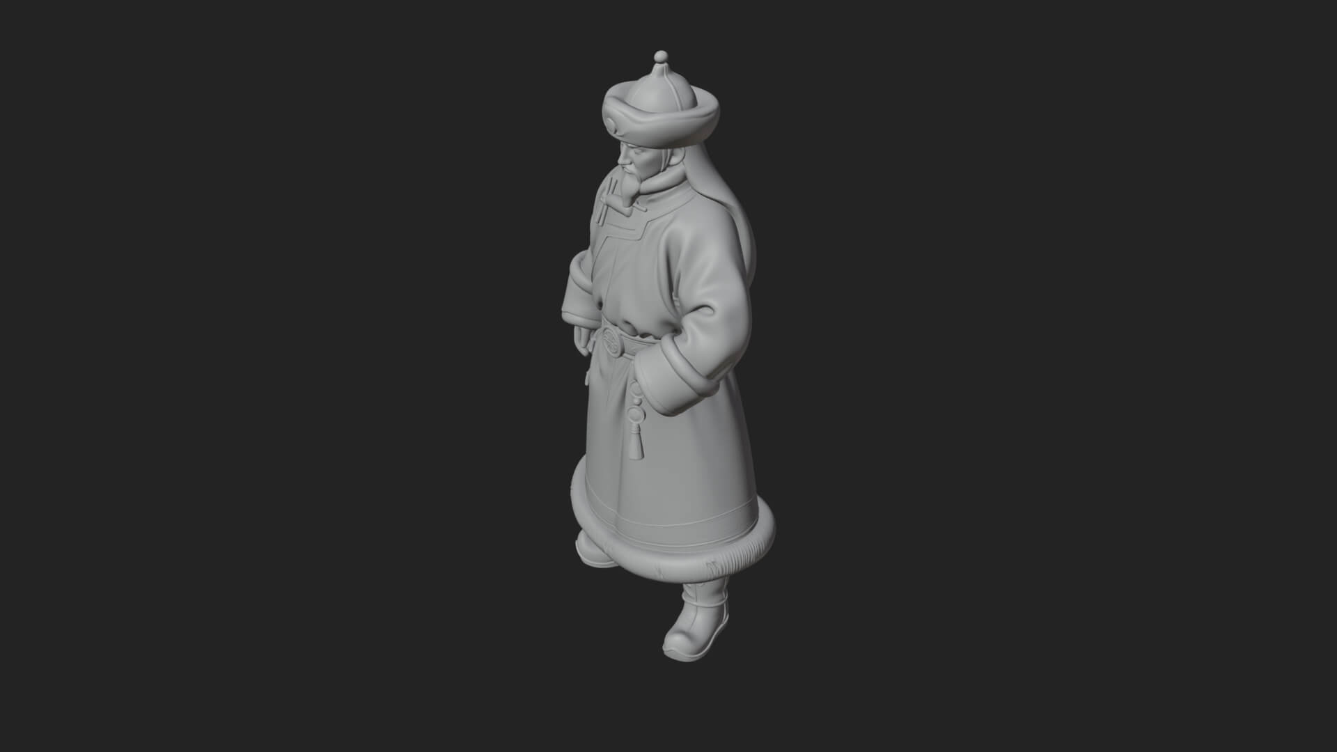 Mongol Noble Man Statue Design 2 3D Print Model 3D Model