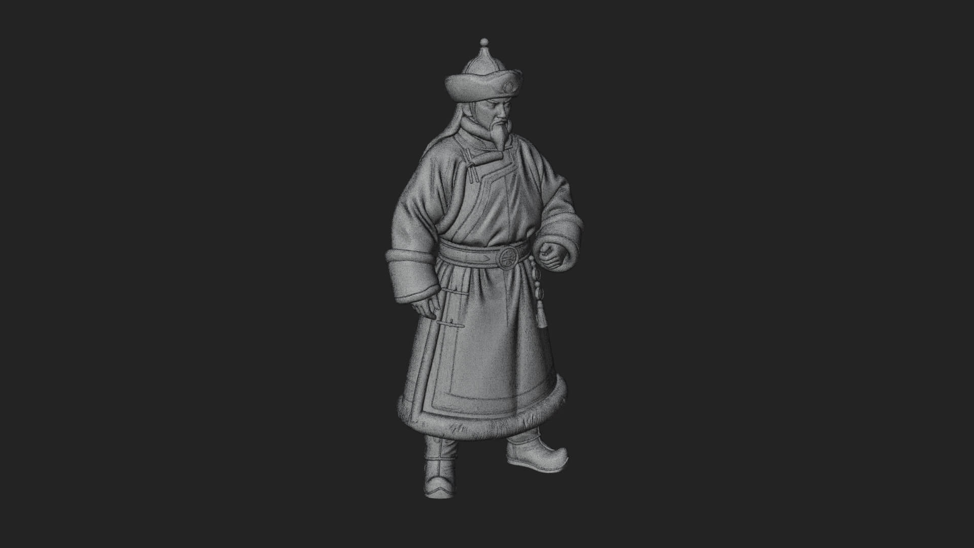 Mongol Noble Man Statue Design 2 3D Print Model 3D Model