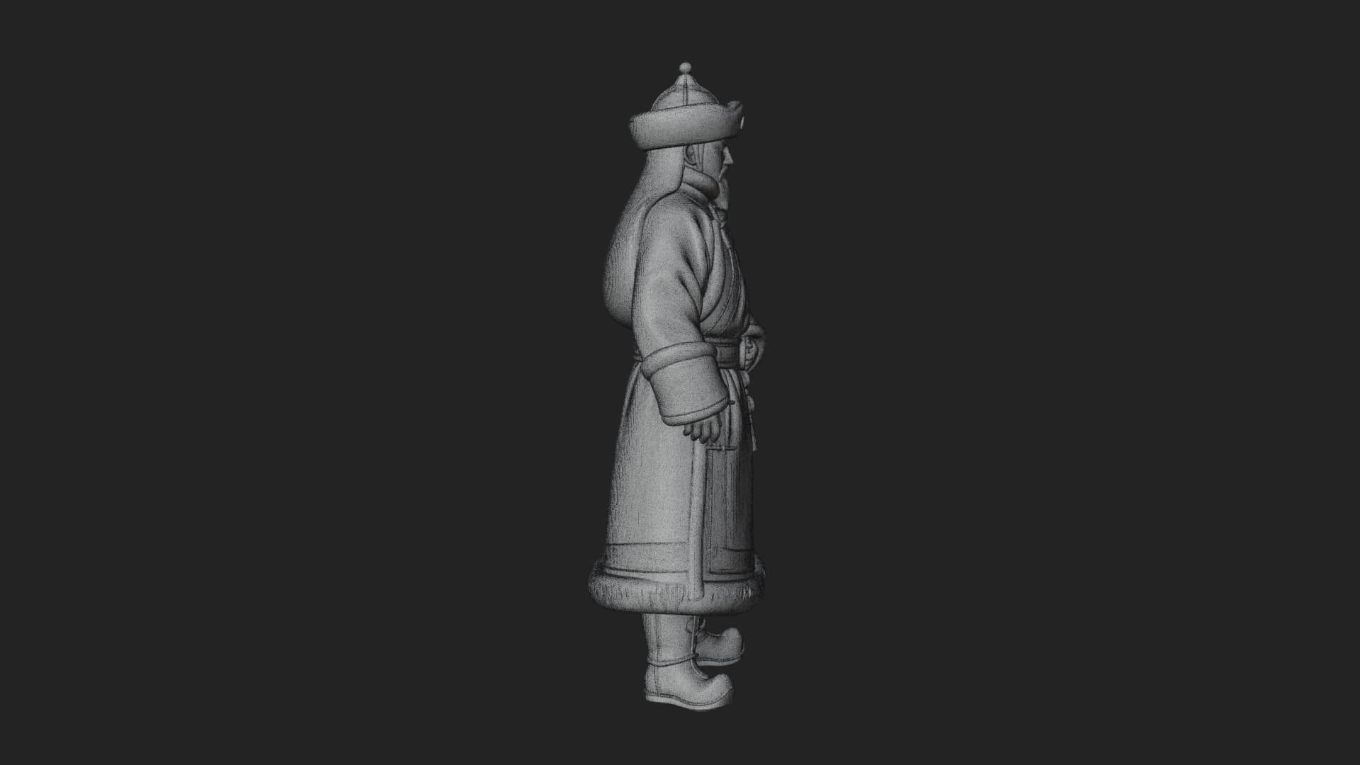 Mongol Noble Man Statue Design 2 3D Print Model 3D Model