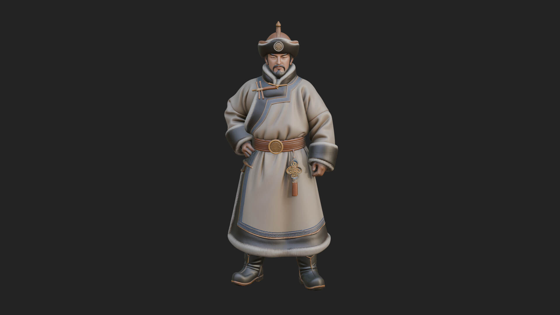 Mongol Noble Man Statue Design 3 3D Print Model 3D Model