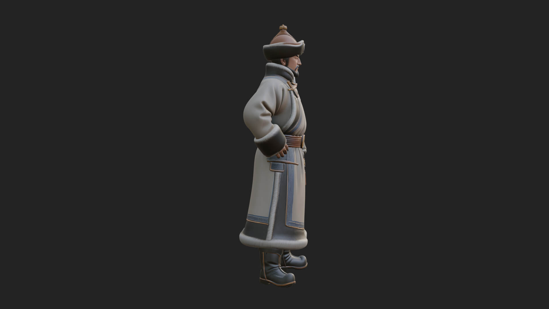 Mongol Noble Man Statue Design 3 3D Print Model 3D Model