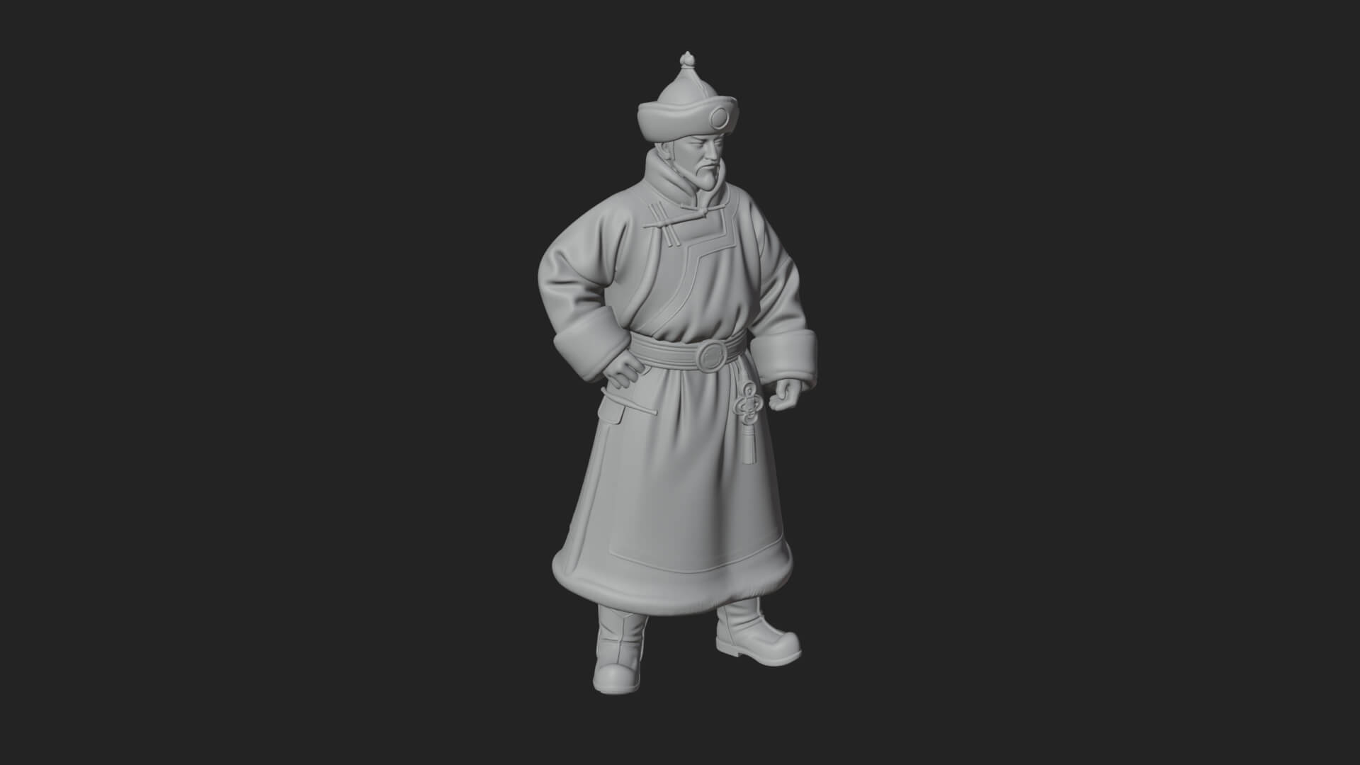 Mongol Noble Man Statue Design 3 3D Print Model 3D Model