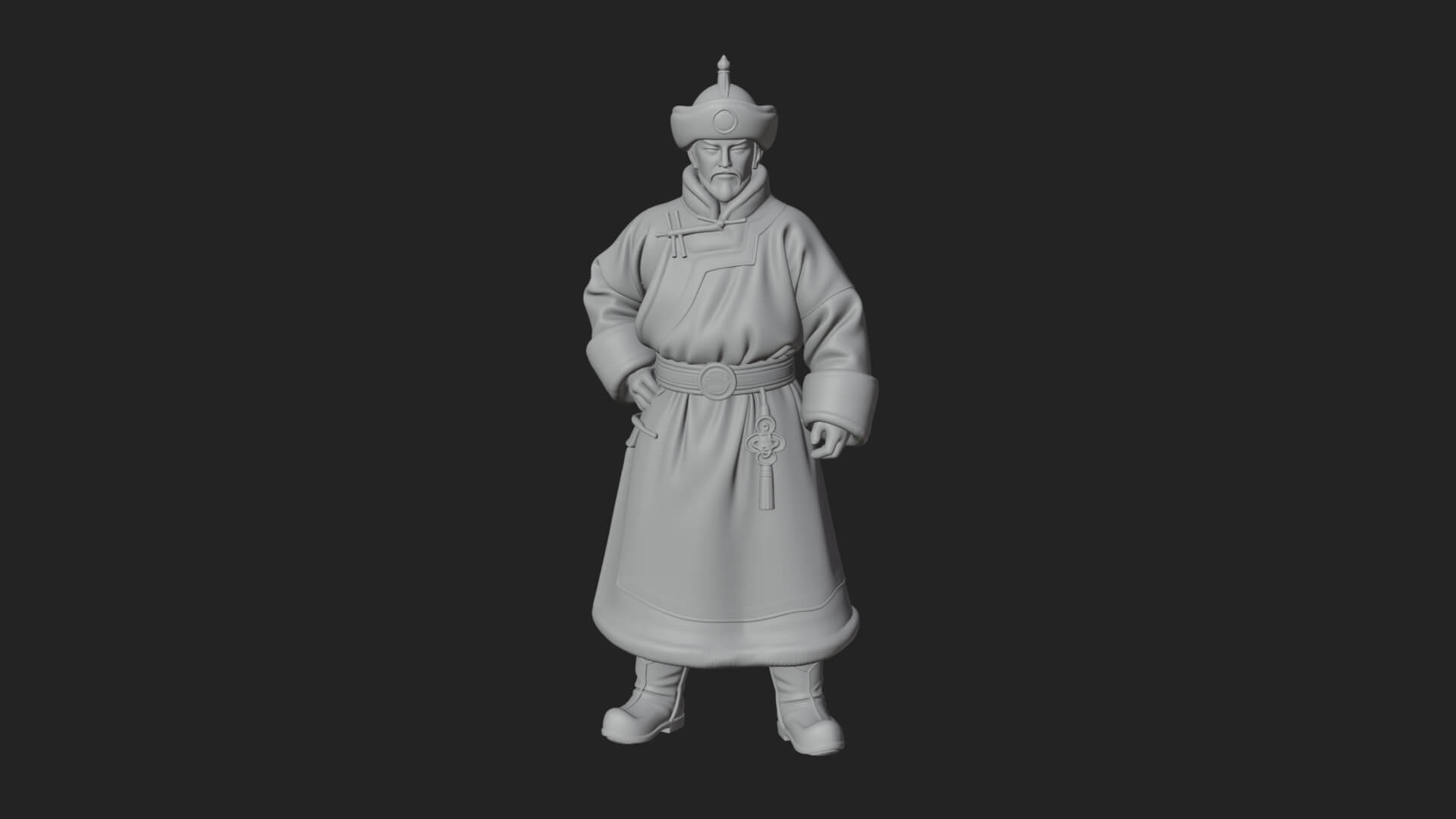 Mongol Noble Man Statue Design 3 3D Print Model 3D Model