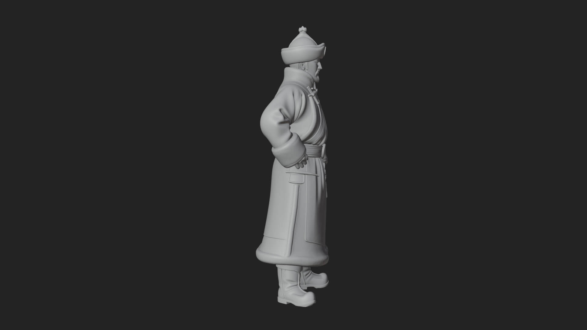 Mongol Noble Man Statue Design 3 3D Print Model 3D Model