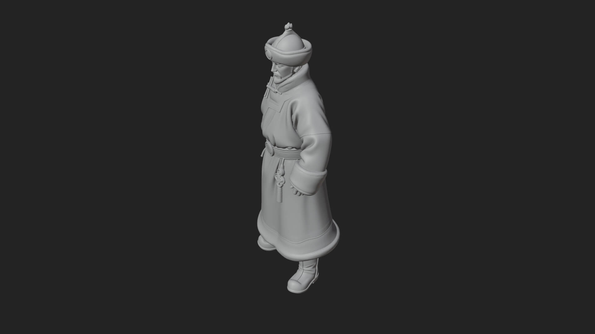 Mongol Noble Man Statue Design 3 3D Print Model 3D Model