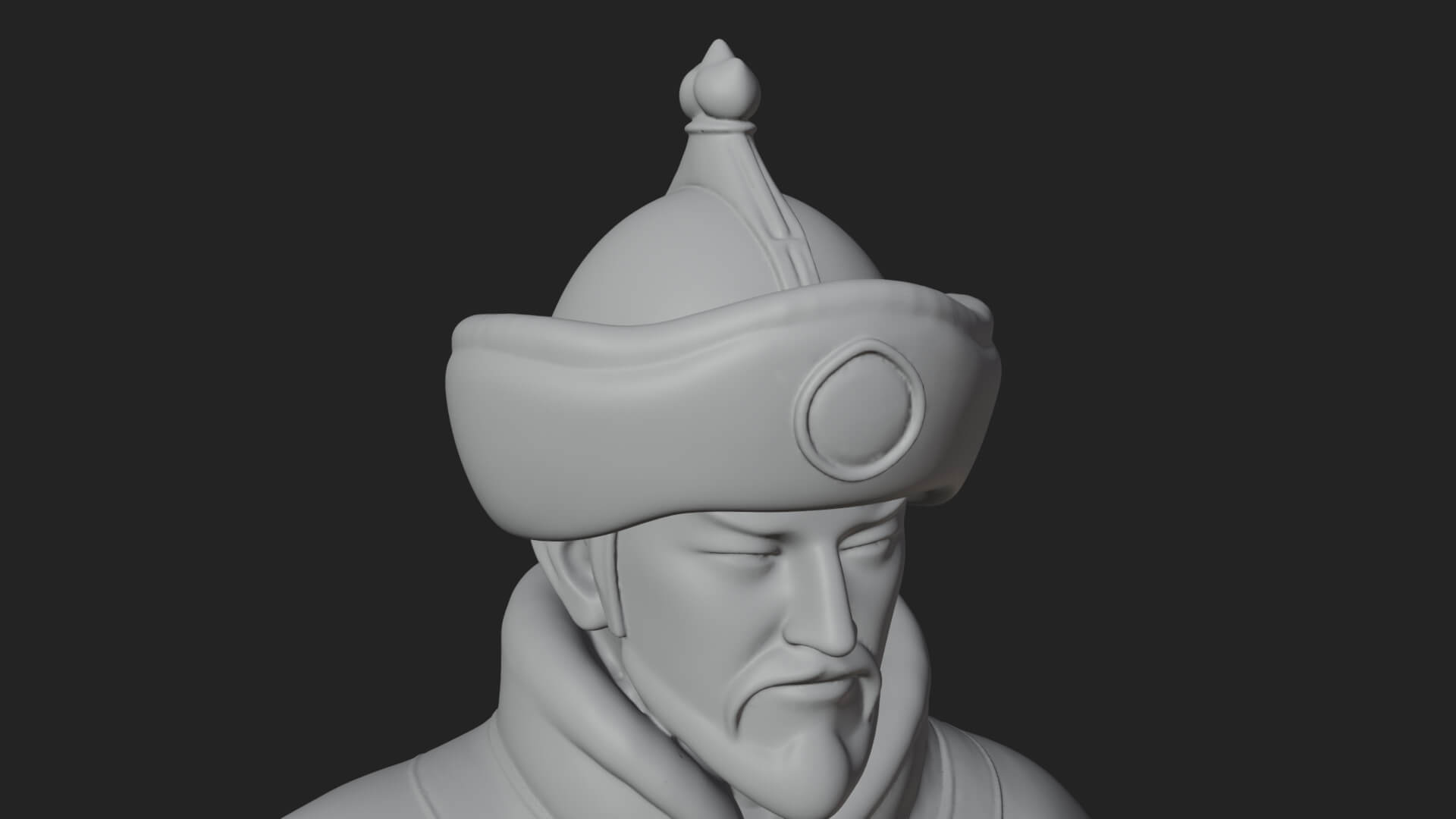Mongol Noble Man Statue Design 3 3D Print Model 3D Model