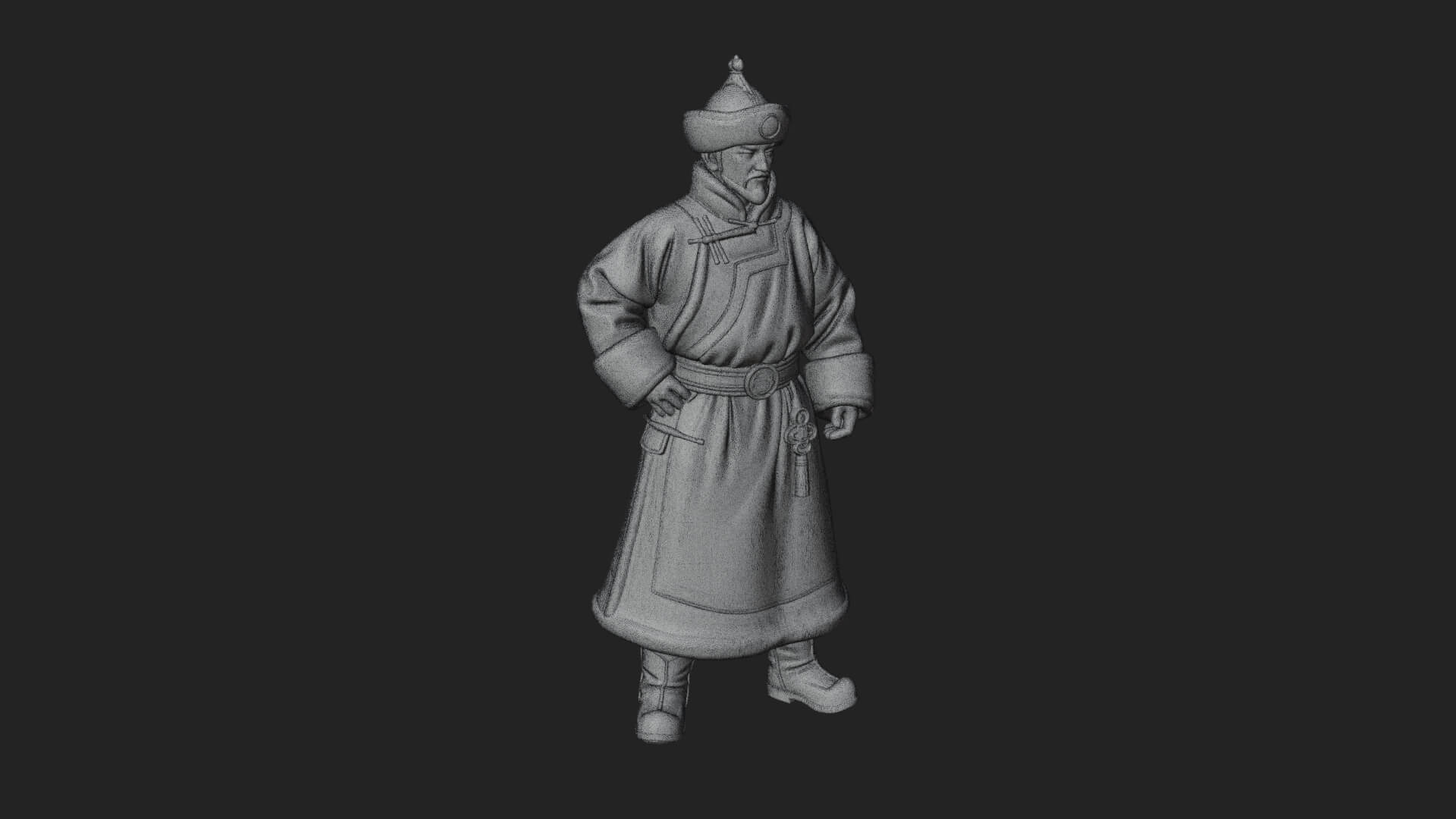 Mongol Noble Man Statue Design 3 3D Print Model 3D Model