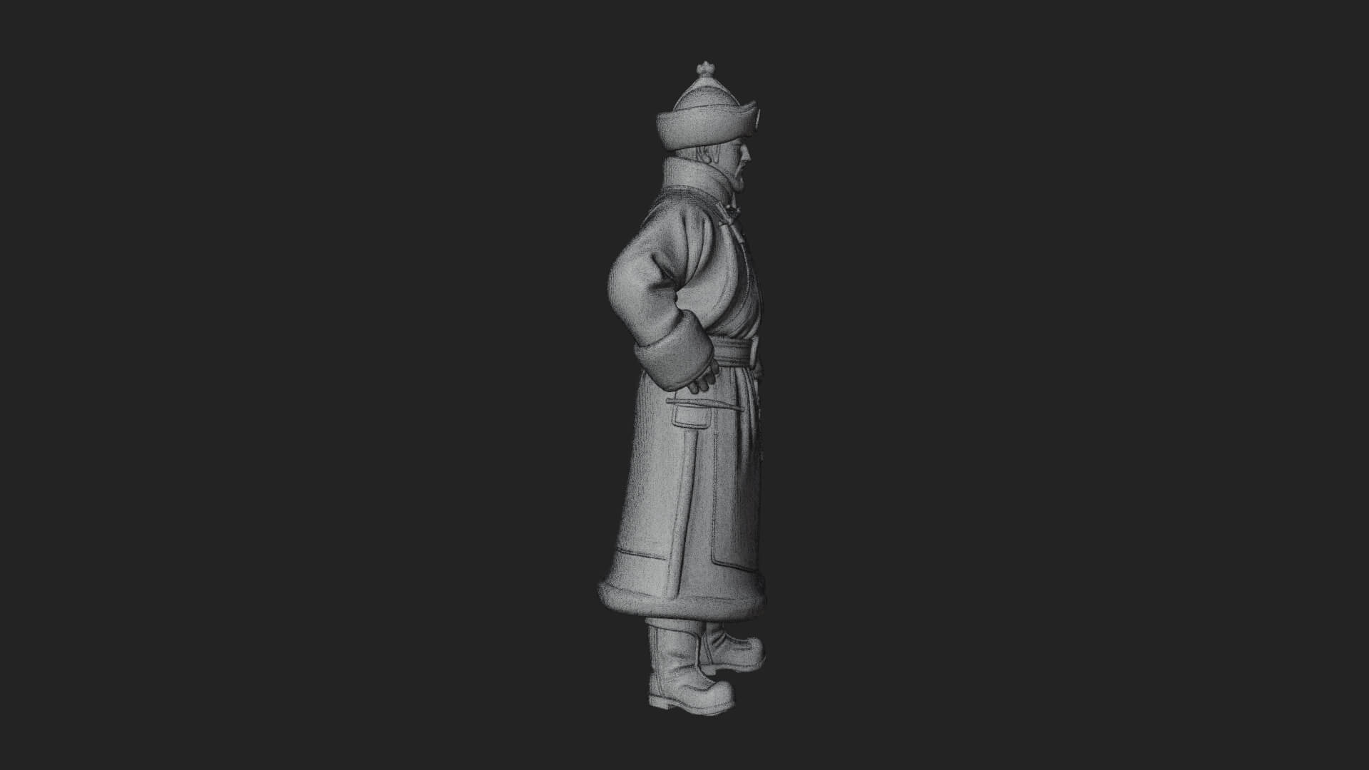 Mongol Noble Man Statue Design 3 3D Print Model 3D Model