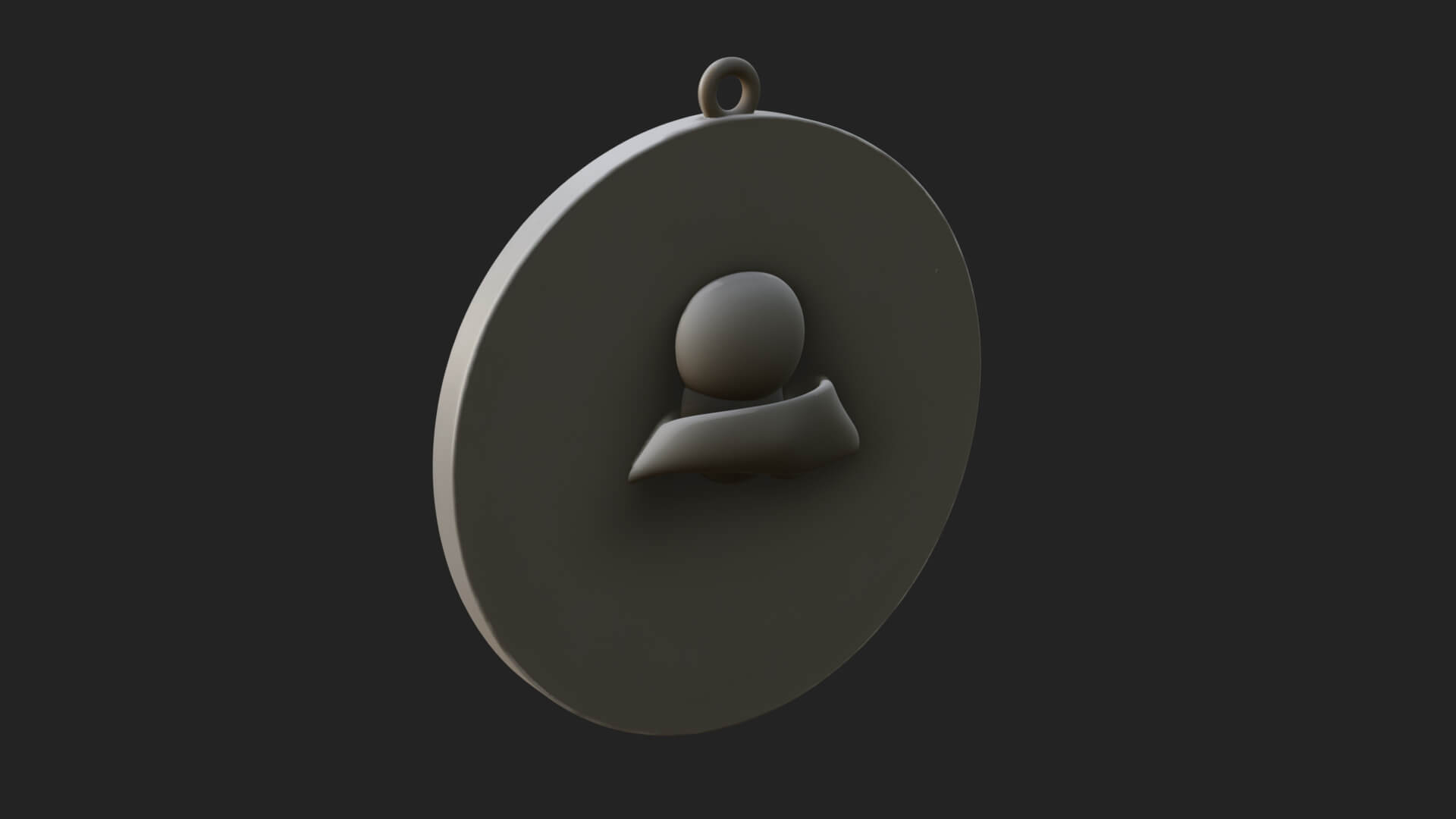 Monk with Bird Oval Relief Plaque Design 2 3D Print Model 3D Model
