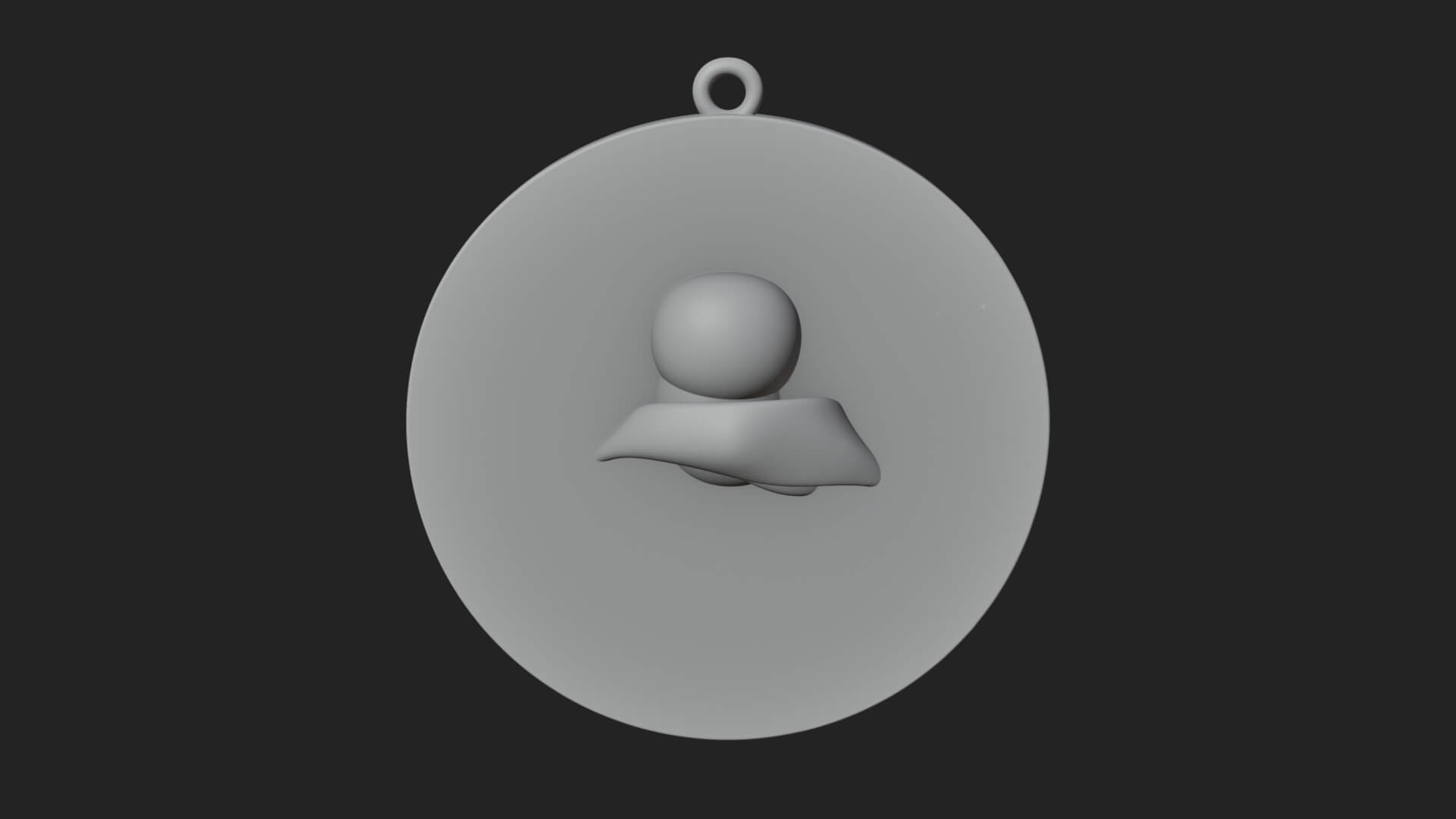 Monk with Bird Oval Relief Plaque Design 2 3D Print Model 3D Model