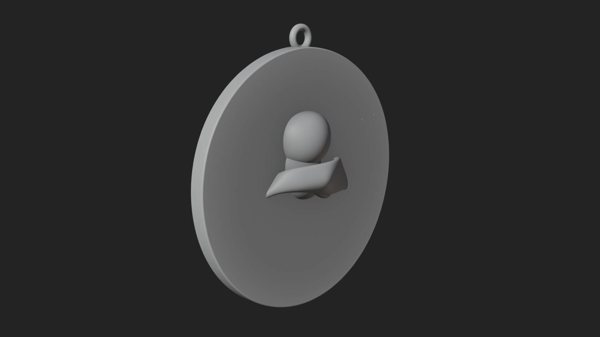 Monk with Bird Oval Relief Plaque Design 2 3D Print Model 3D Model