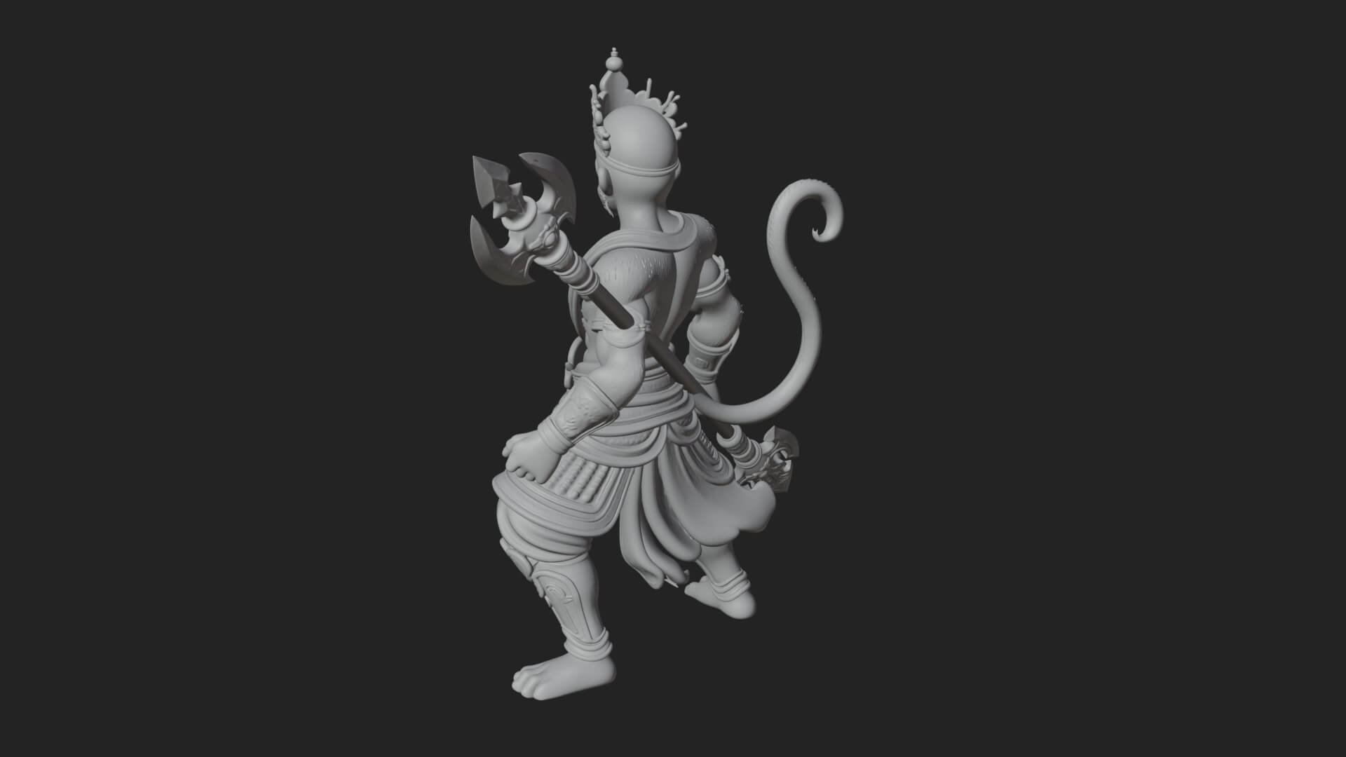 Monkey King Staff Statue Design 1 3D Print Model 3D Model
