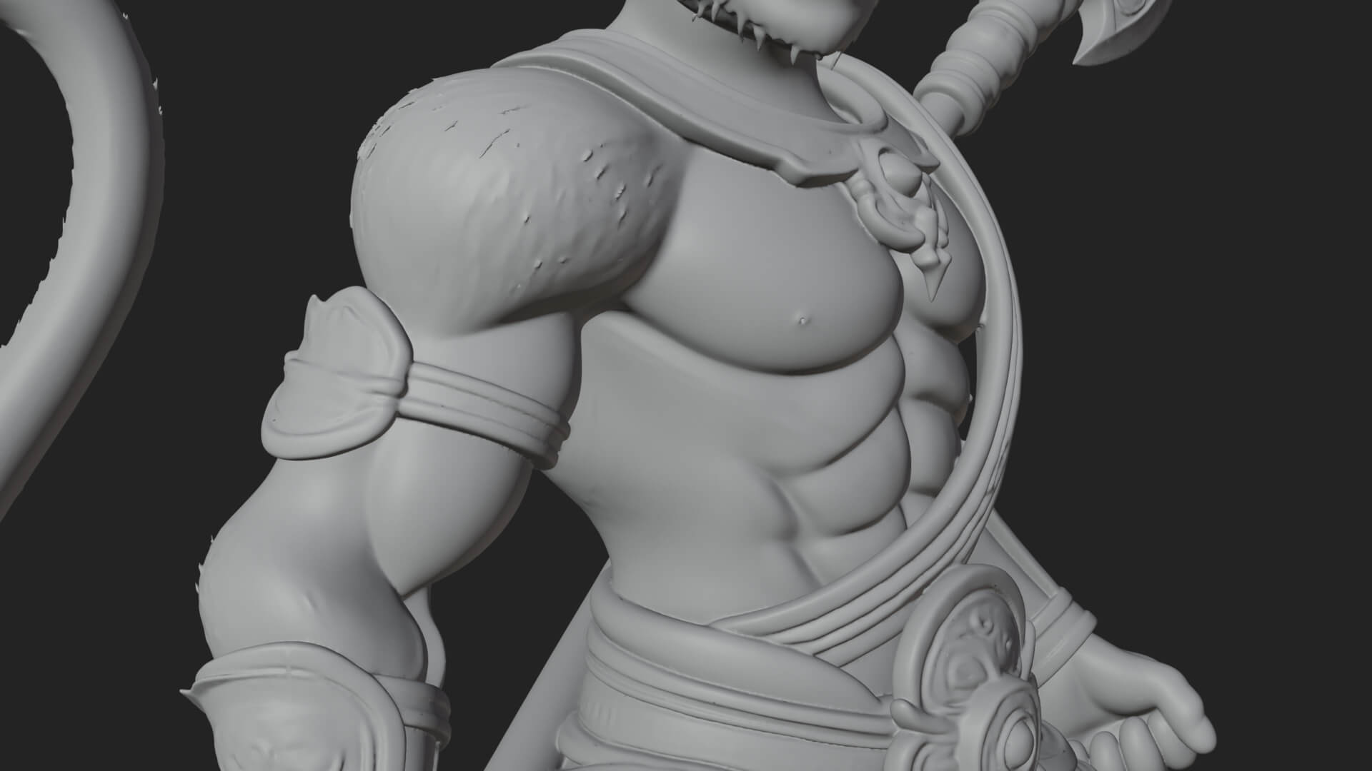 Monkey King Staff Statue Design 1 3D Print Model 3D Model