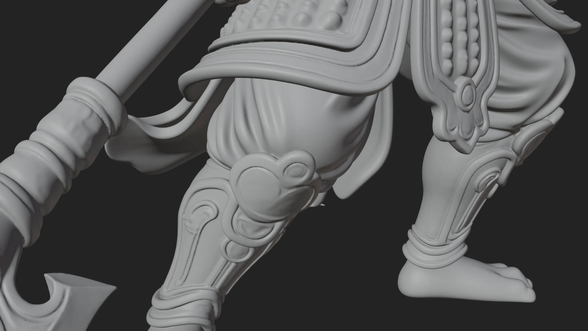 Monkey King Staff Statue Design 1 3D Print Model 3D Model