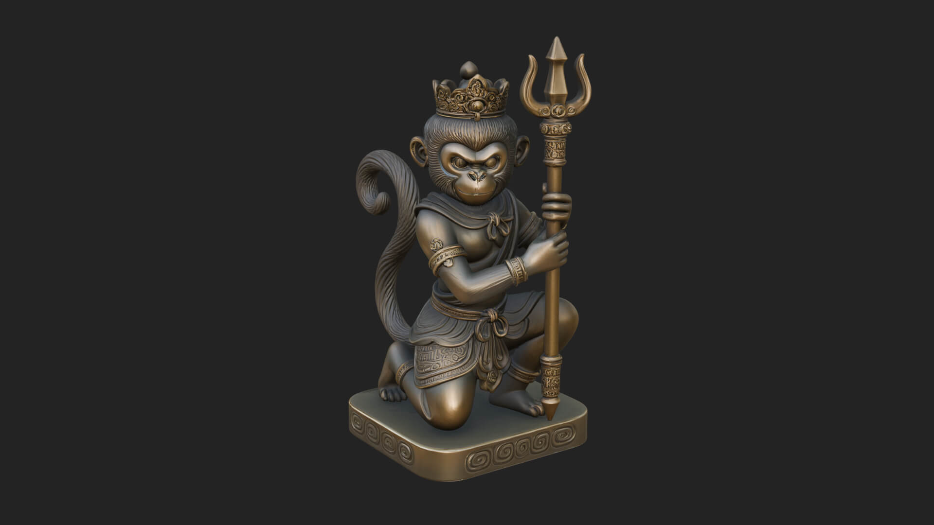 Monkey King Staff Statue Design 10 3D Print Model 3D Model