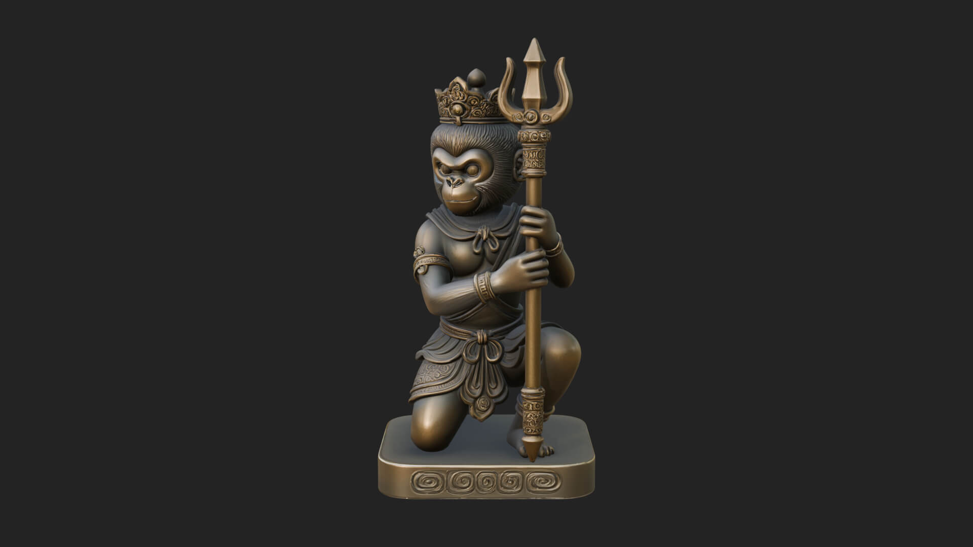 Monkey King Staff Statue Design 10 3D Print Model 3D Model