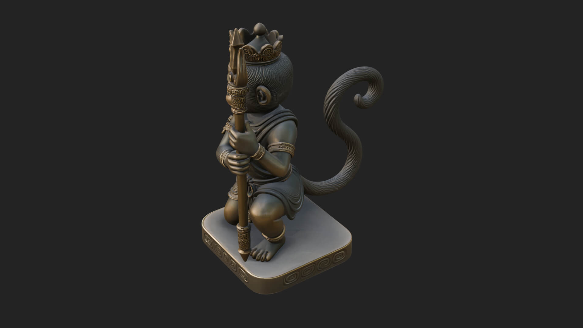 Monkey King Staff Statue Design 10 3D Print Model 3D Model