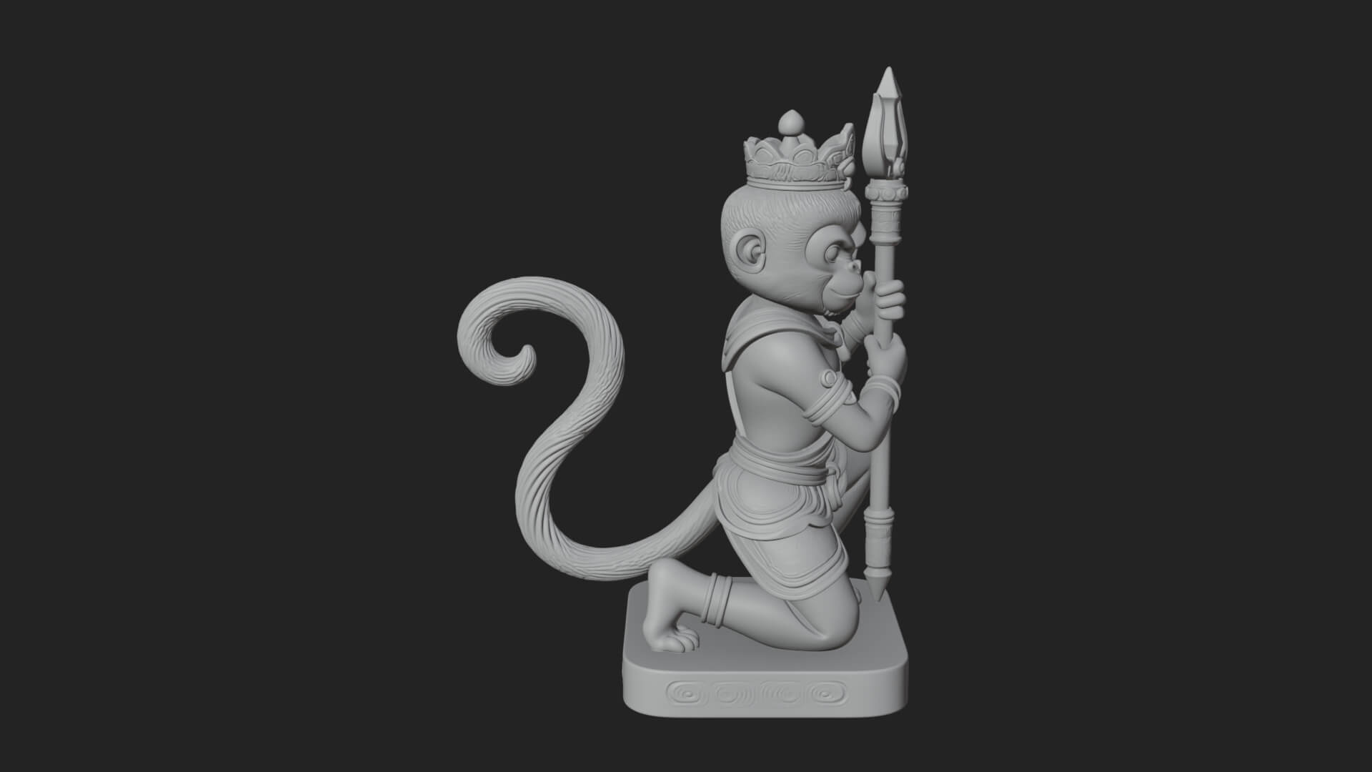Monkey King Staff Statue Design 10 3D Print Model 3D Model