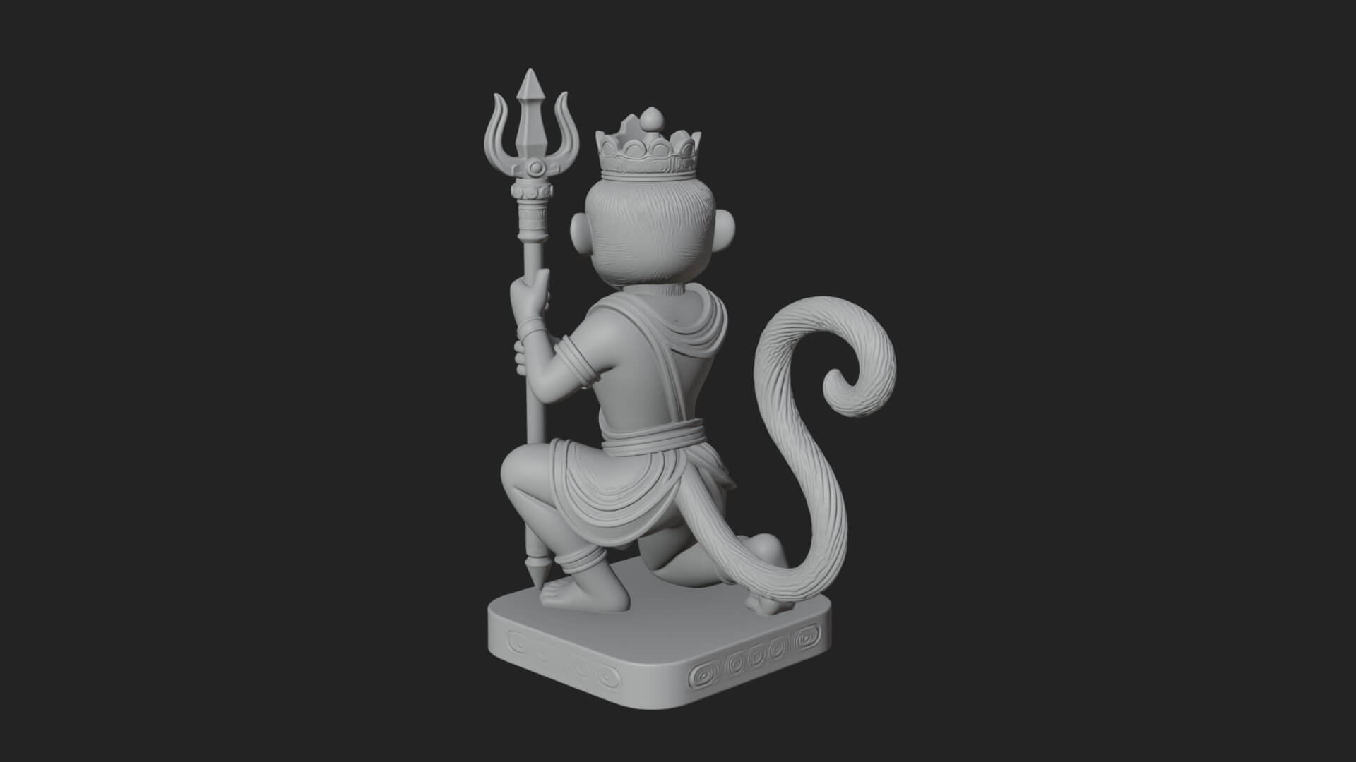 Monkey King Staff Statue Design 10 3D Print Model 3D Model
