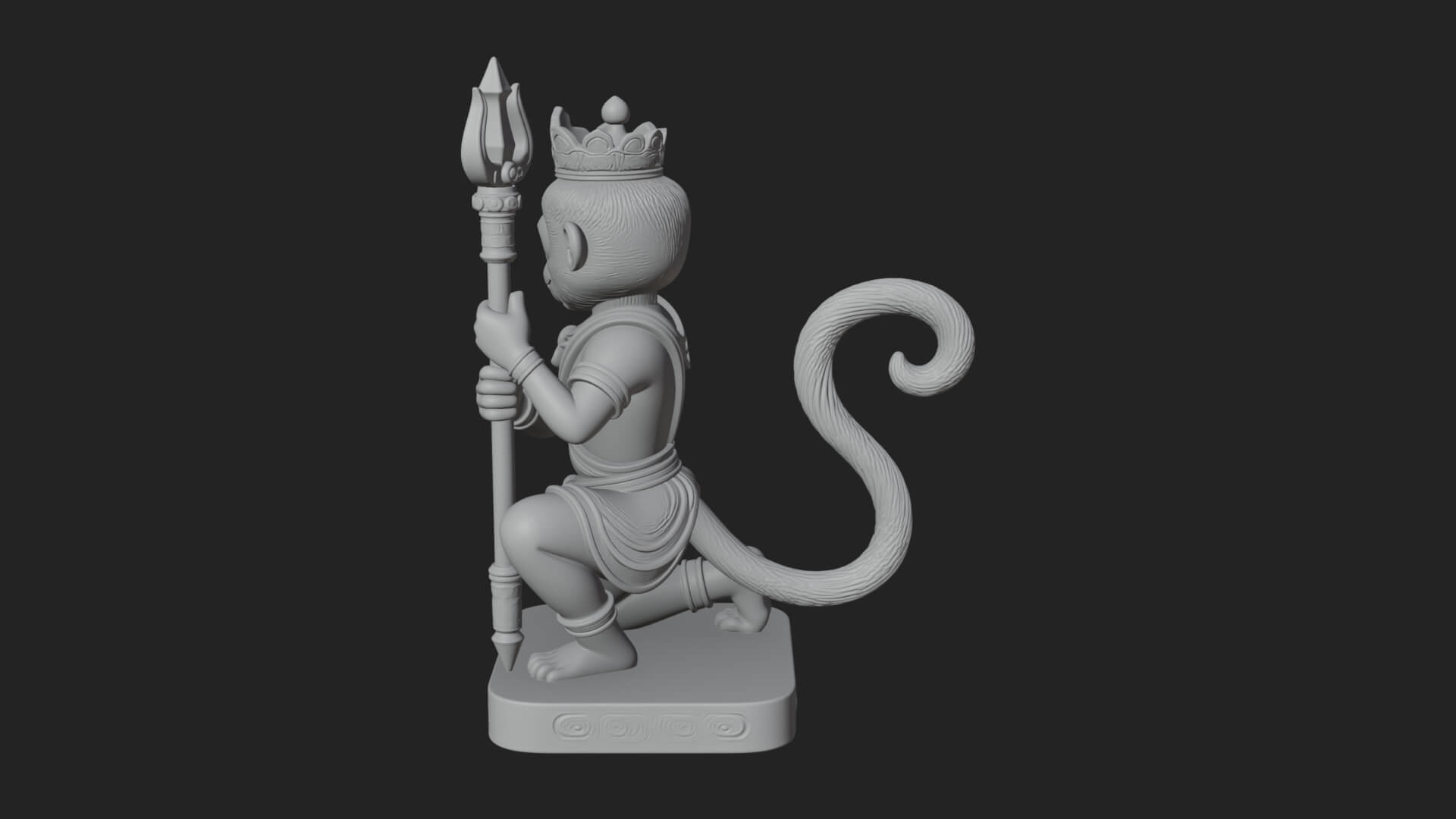 Monkey King Staff Statue Design 10 3D Print Model 3D Model