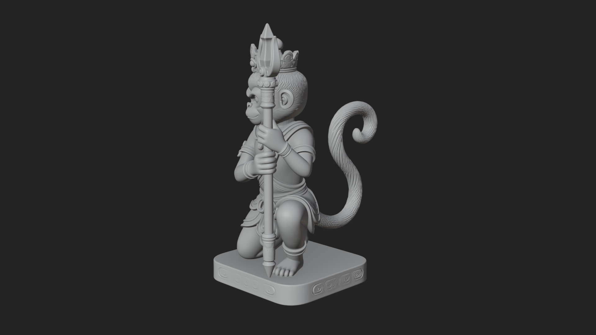 Monkey King Staff Statue Design 10 3D Print Model 3D Model