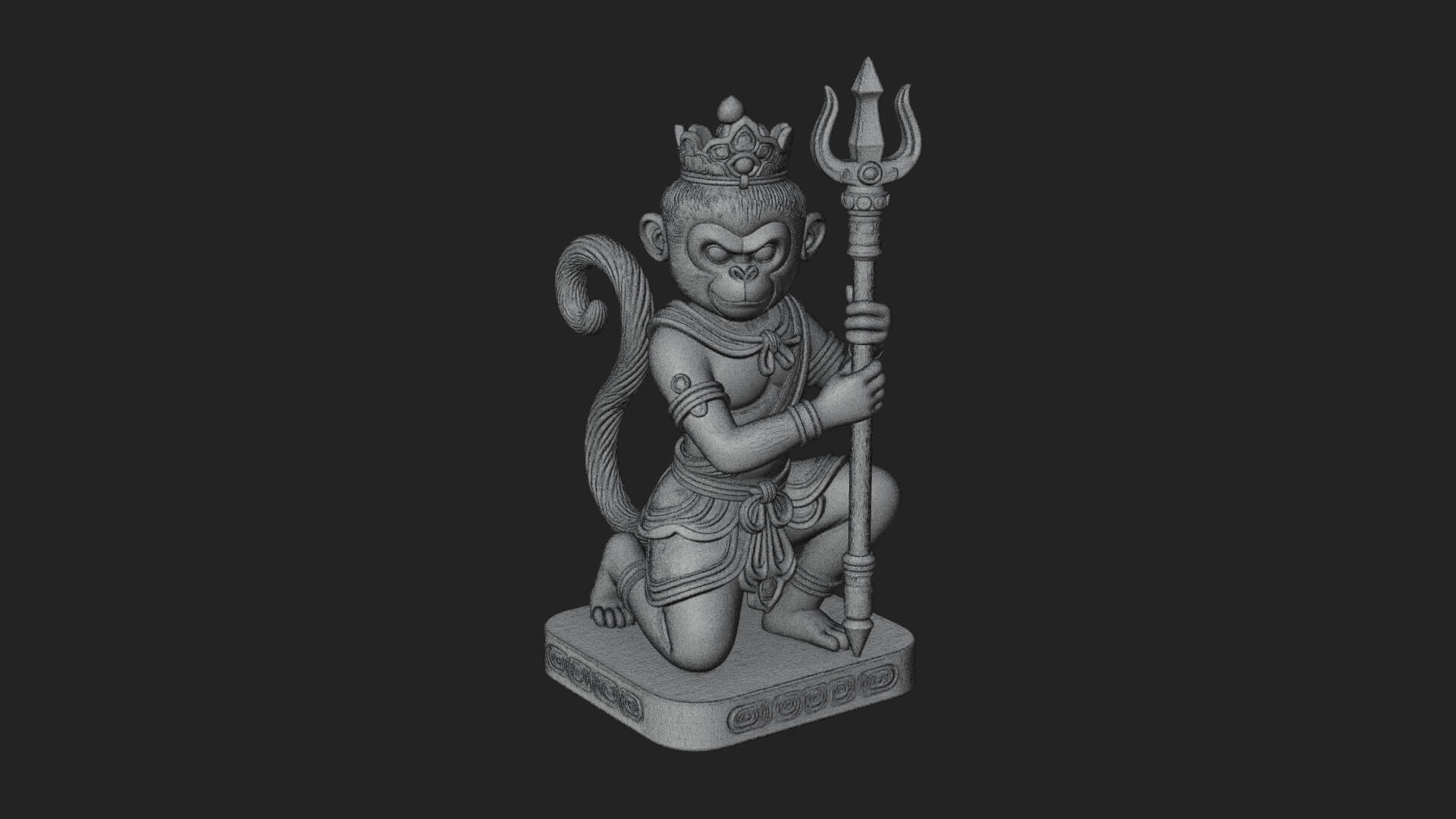 Monkey King Staff Statue Design 10 3D Print Model 3D Model