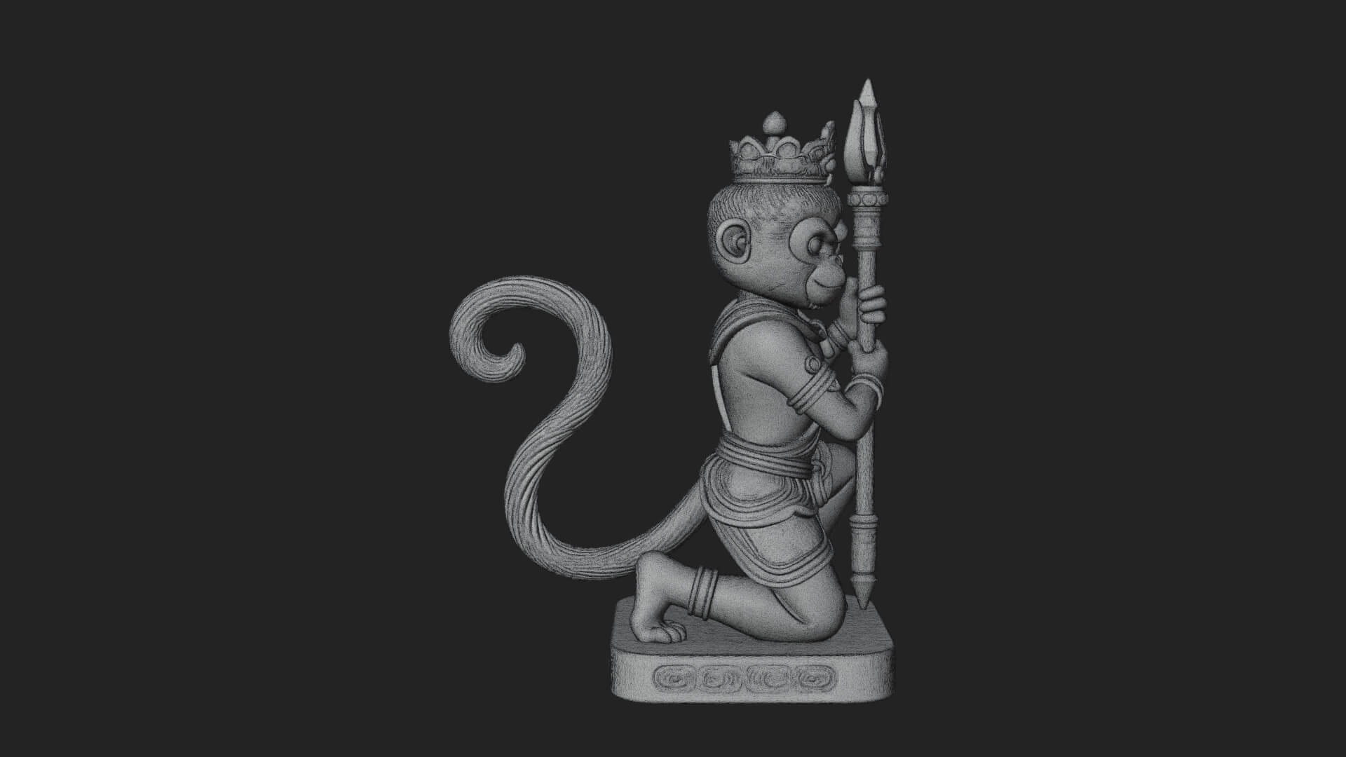 Monkey King Staff Statue Design 10 3D Print Model 3D Model