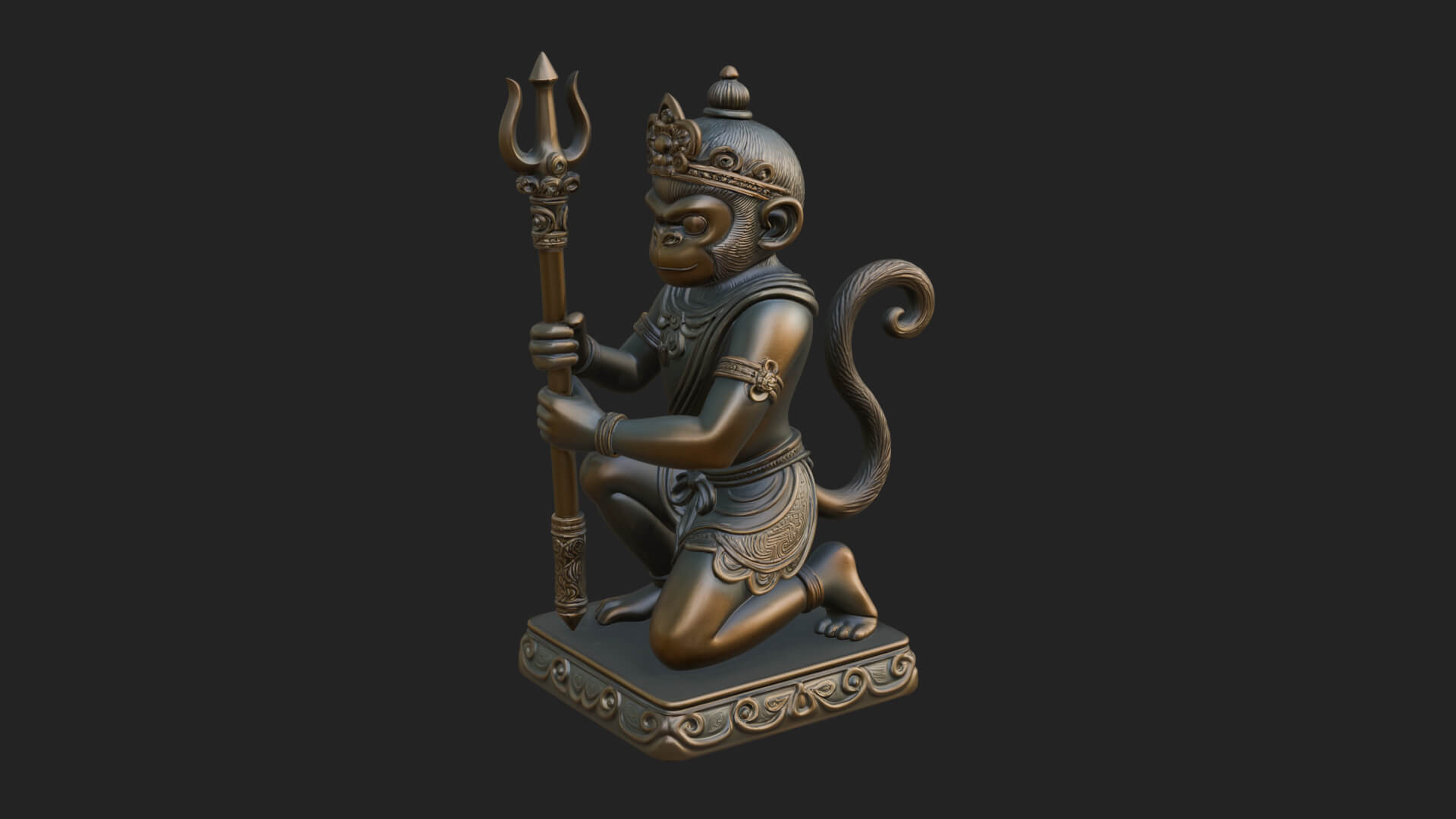 Monkey King Staff Statue Design 11 3D Print Model 3D Model