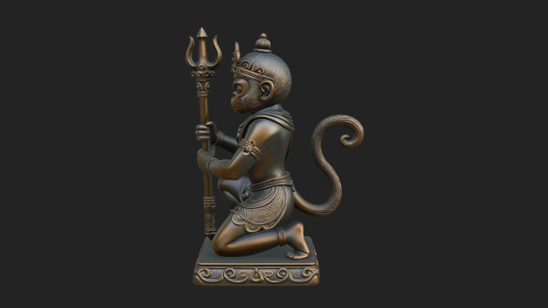 Monkey King Staff Statue Design 11 3D Print Model 3D Model