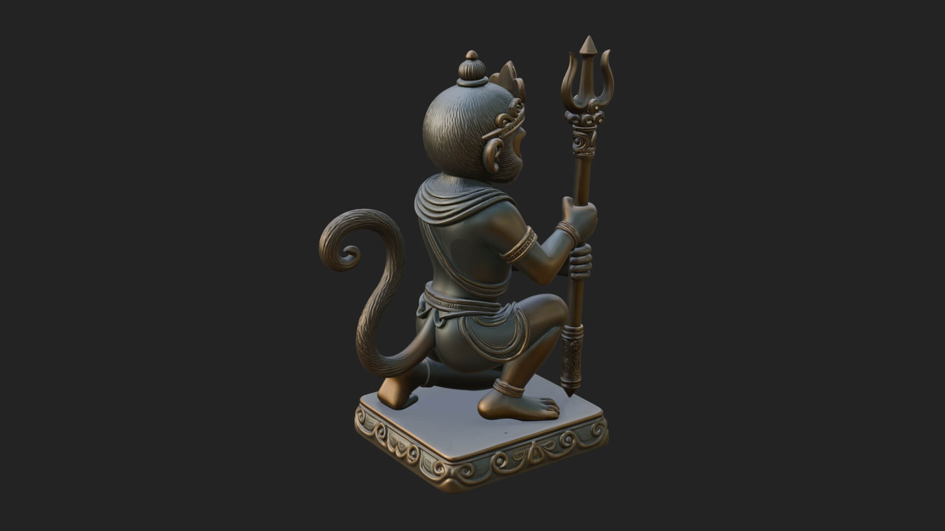 Monkey King Staff Statue Design 11 3D Print Model 3D Model
