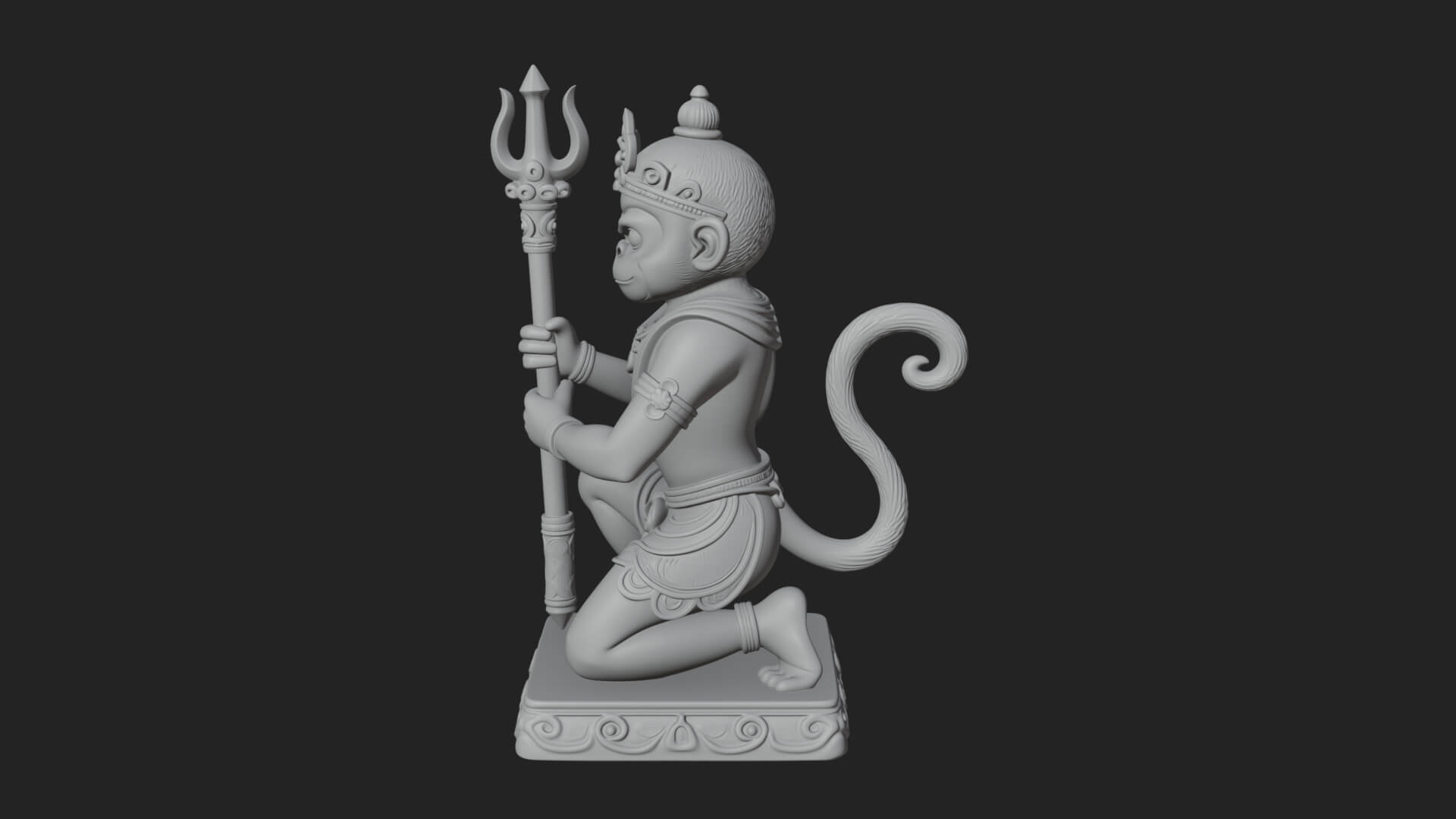Monkey King Staff Statue Design 11 3D Print Model 3D Model