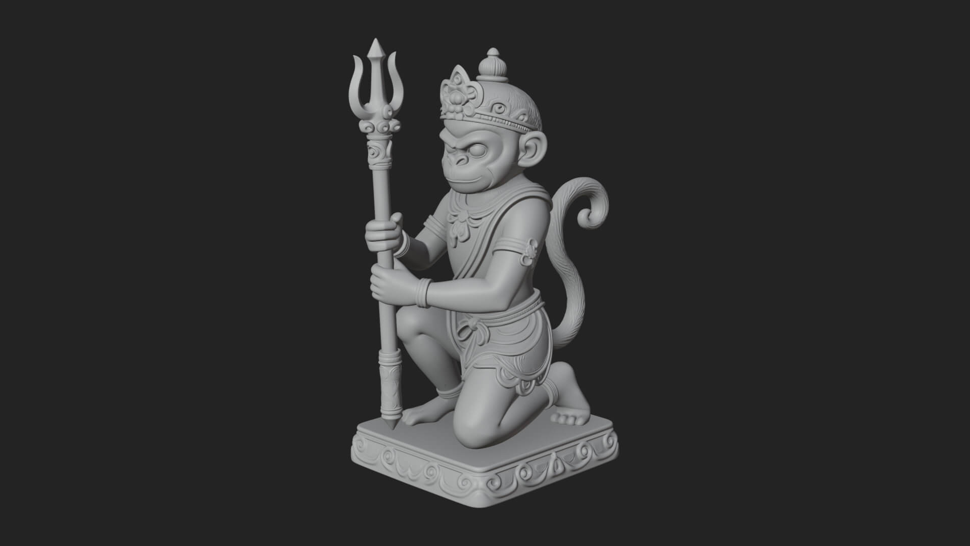 Monkey King Staff Statue Design 11 3D Print Model 3D Model