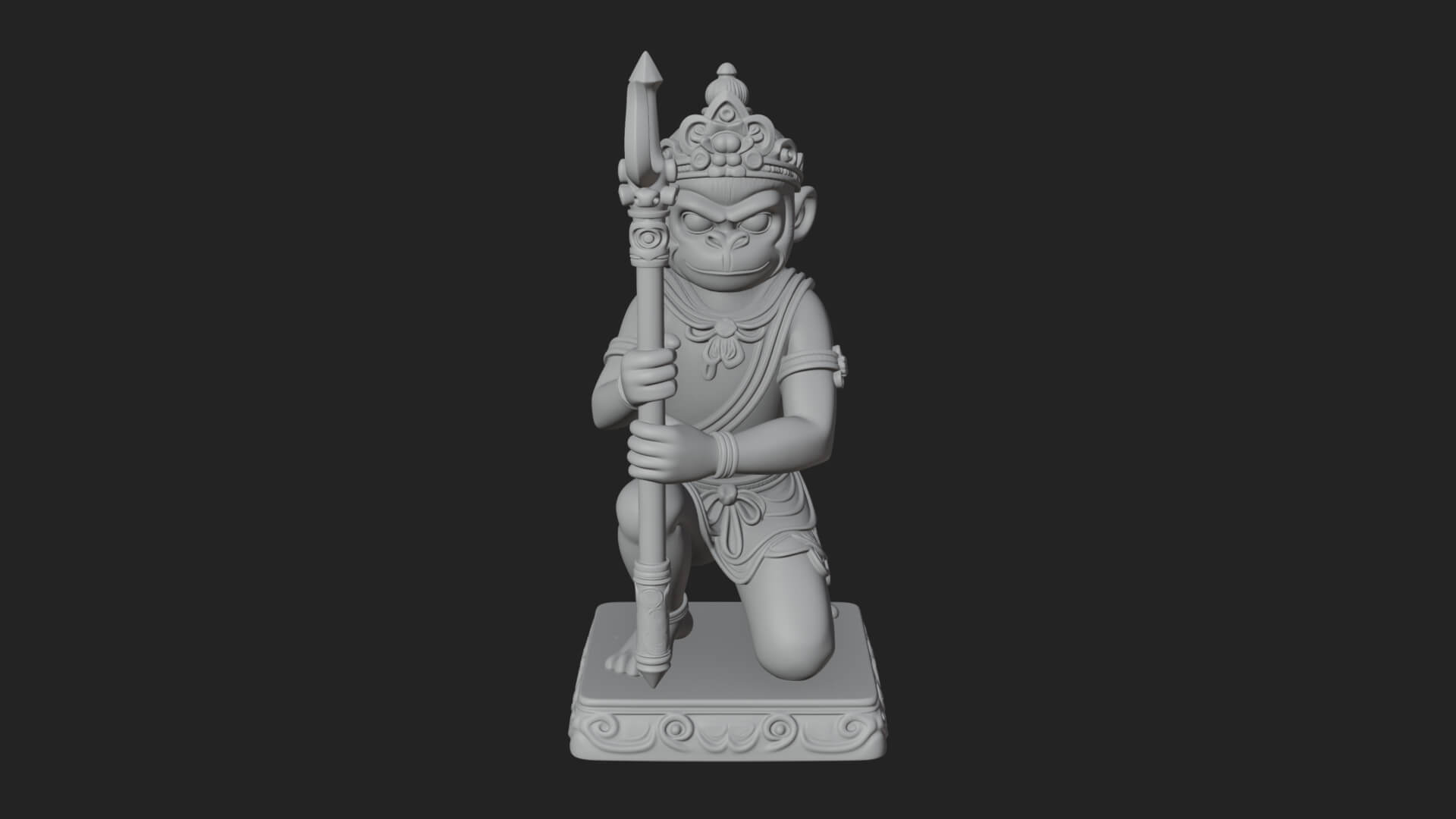 Monkey King Staff Statue Design 11 3D Print Model 3D Model