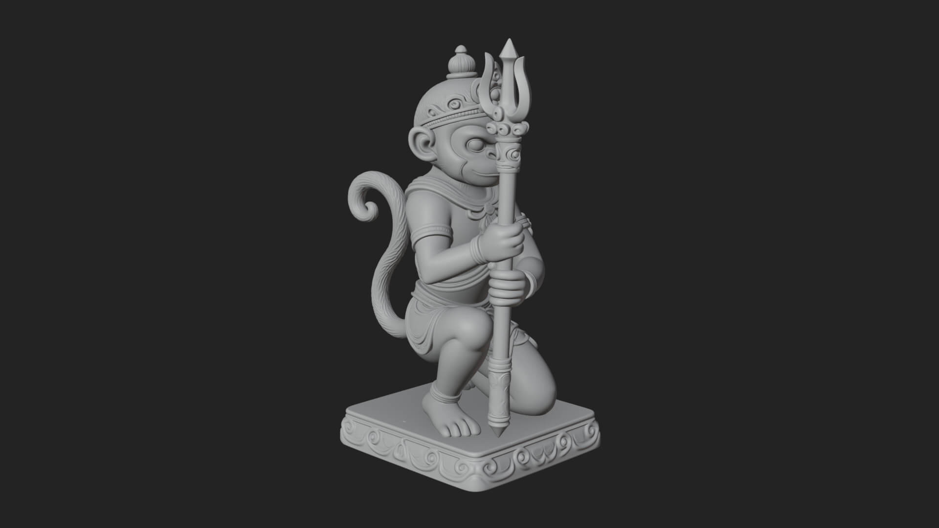 Monkey King Staff Statue Design 11 3D Print Model 3D Model