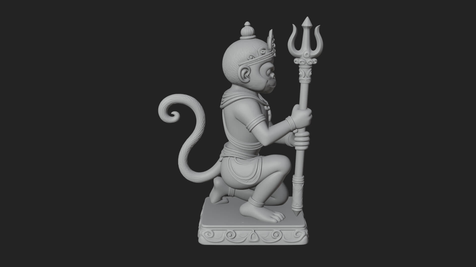 Monkey King Staff Statue Design 11 3D Print Model 3D Model