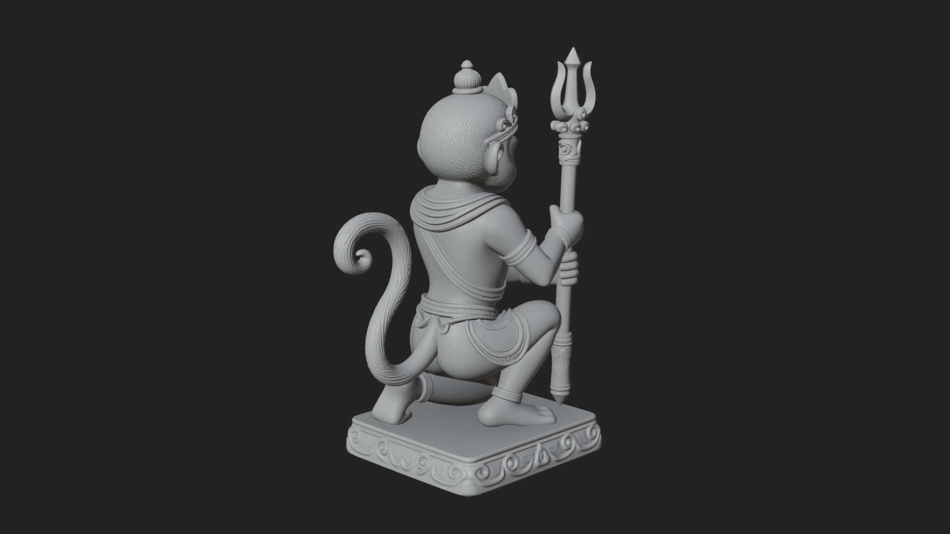 Monkey King Staff Statue Design 11 3D Print Model 3D Model