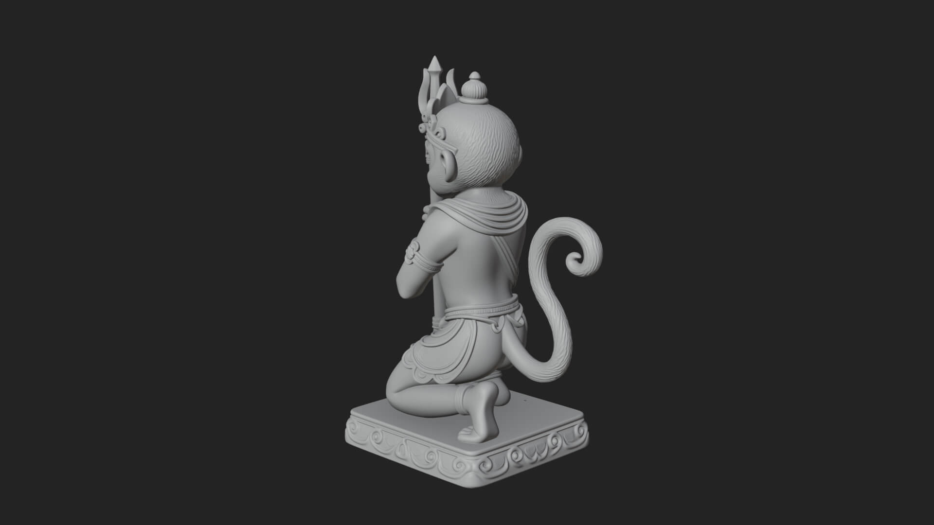 Monkey King Staff Statue Design 11 3D Print Model 3D Model