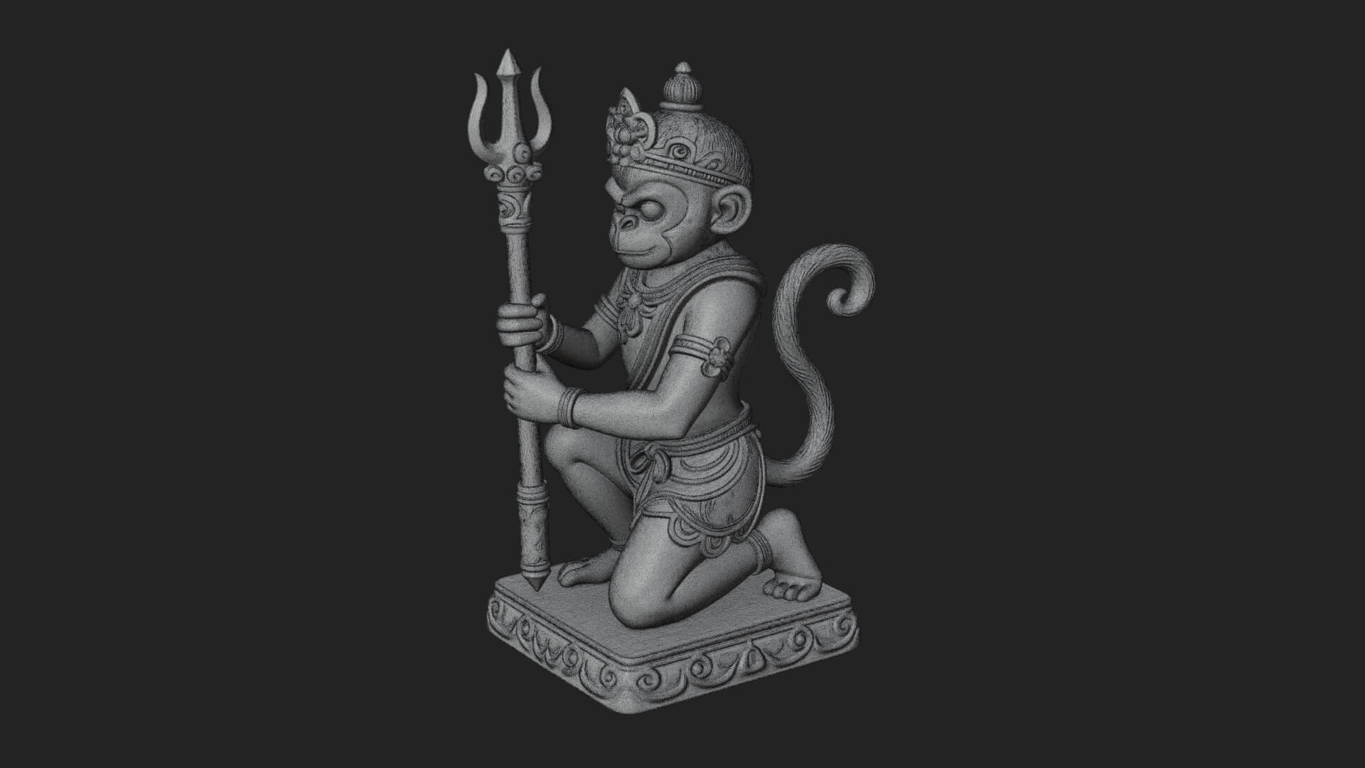Monkey King Staff Statue Design 11 3D Print Model 3D Model